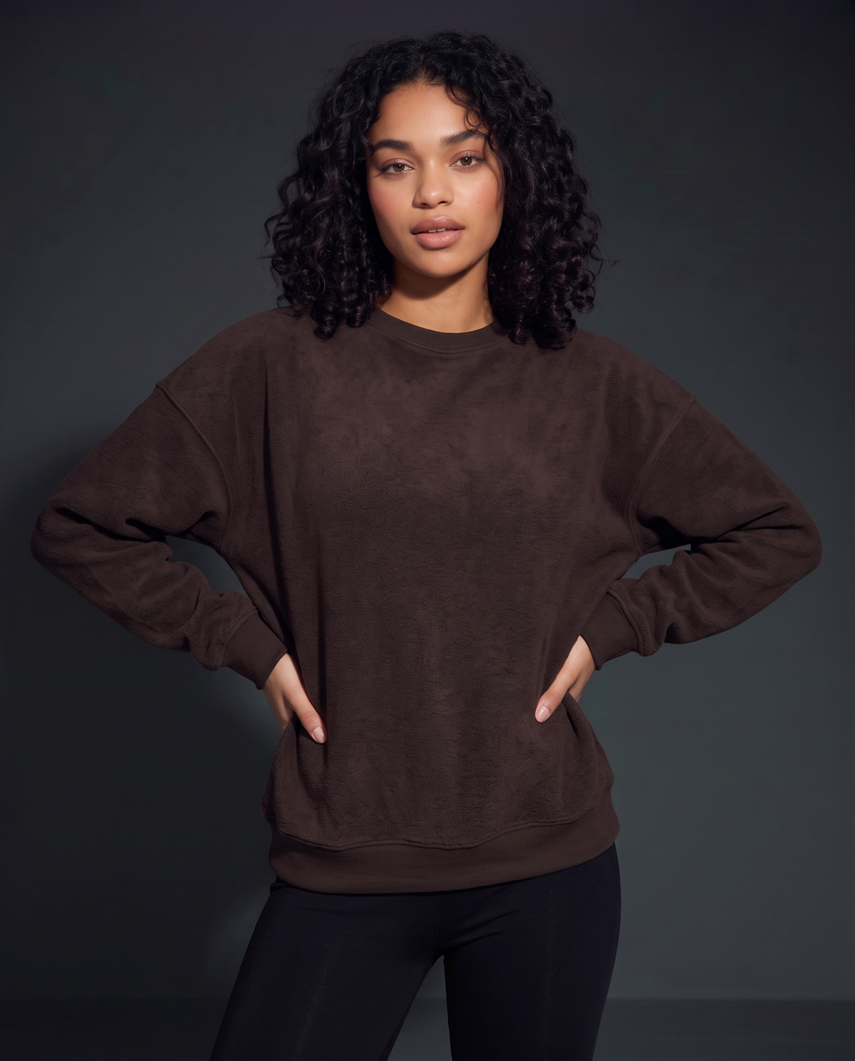 Basic oversized crewneck sweatshirt - Brown
