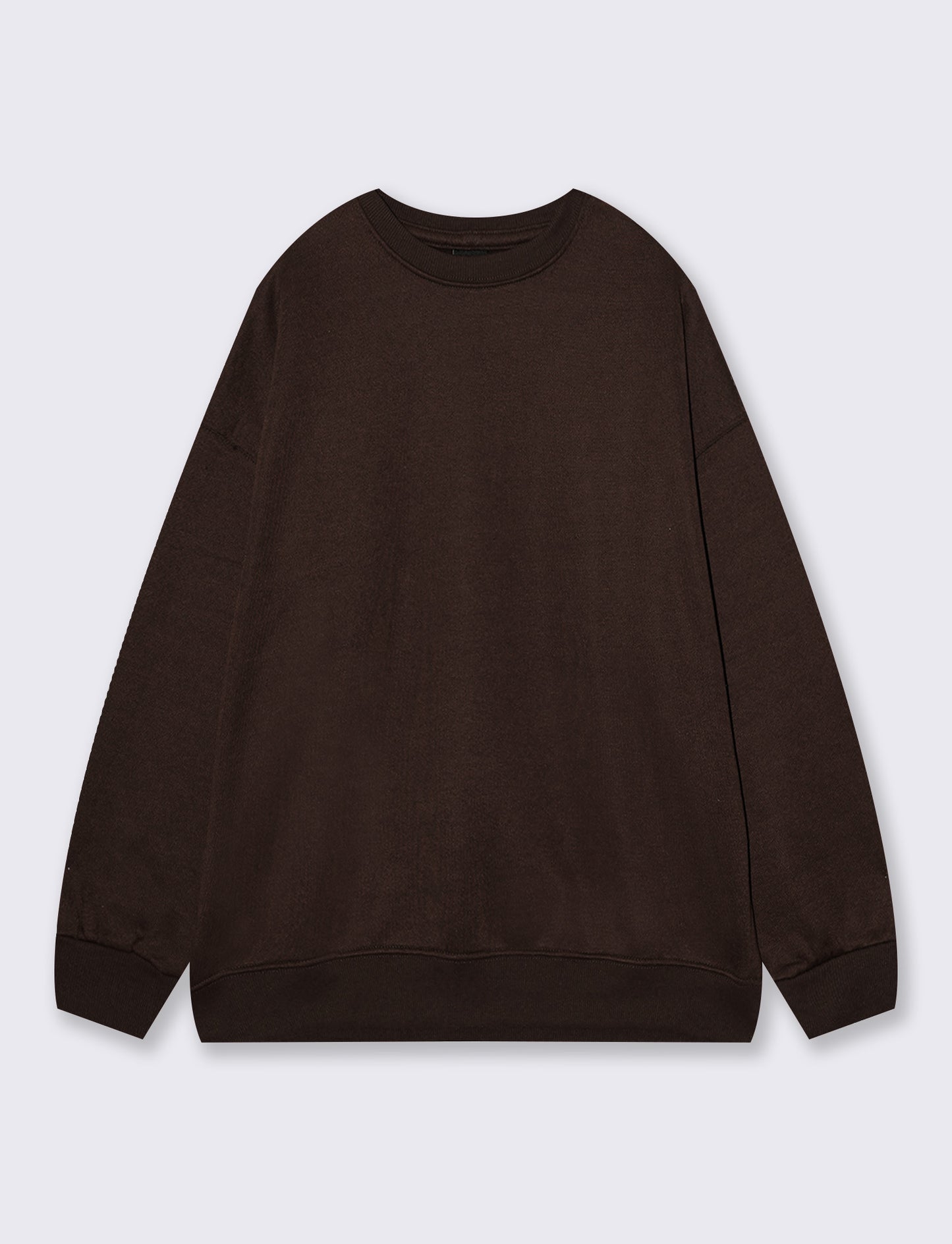 Felpa oversize basica con girocollo - Moro