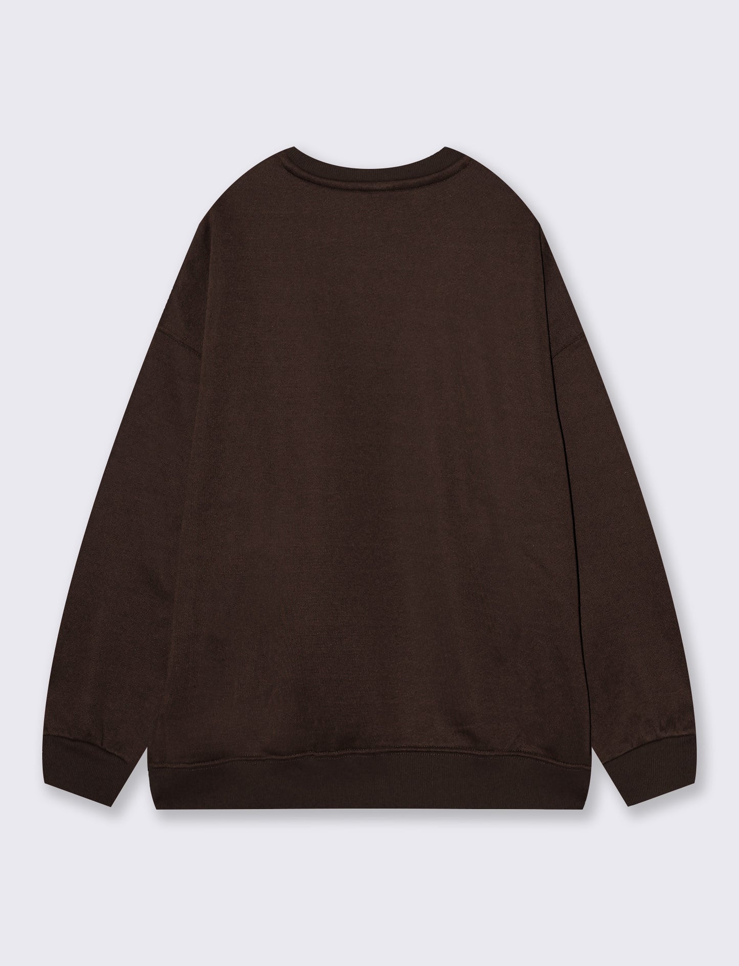 Felpa oversize basica con girocollo - Moro
