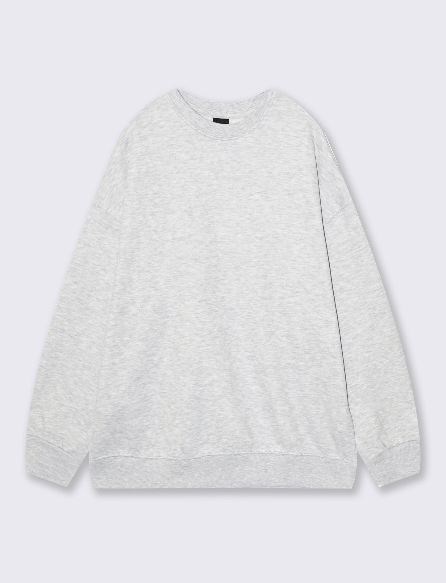 Felpa oversize basica con girocollo - Grigio chiaro mel.