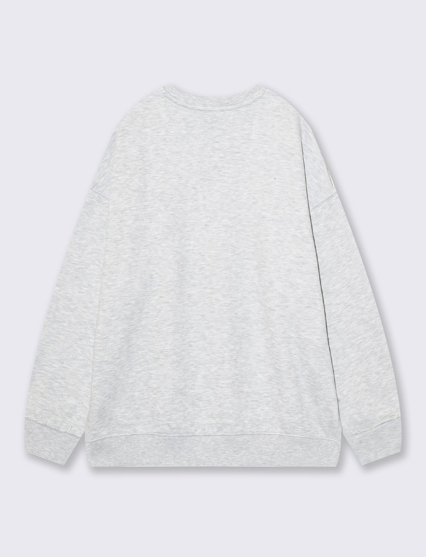 Felpa oversize basica con girocollo - Grigio chiaro mel.