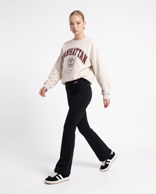 Crewneck sweatshirt with front print - 