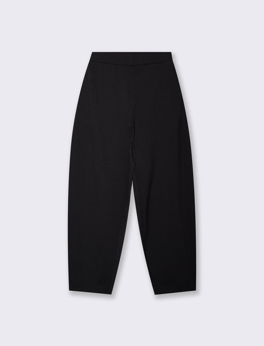 Pantalone con elastico e tasche laterali - Nero
