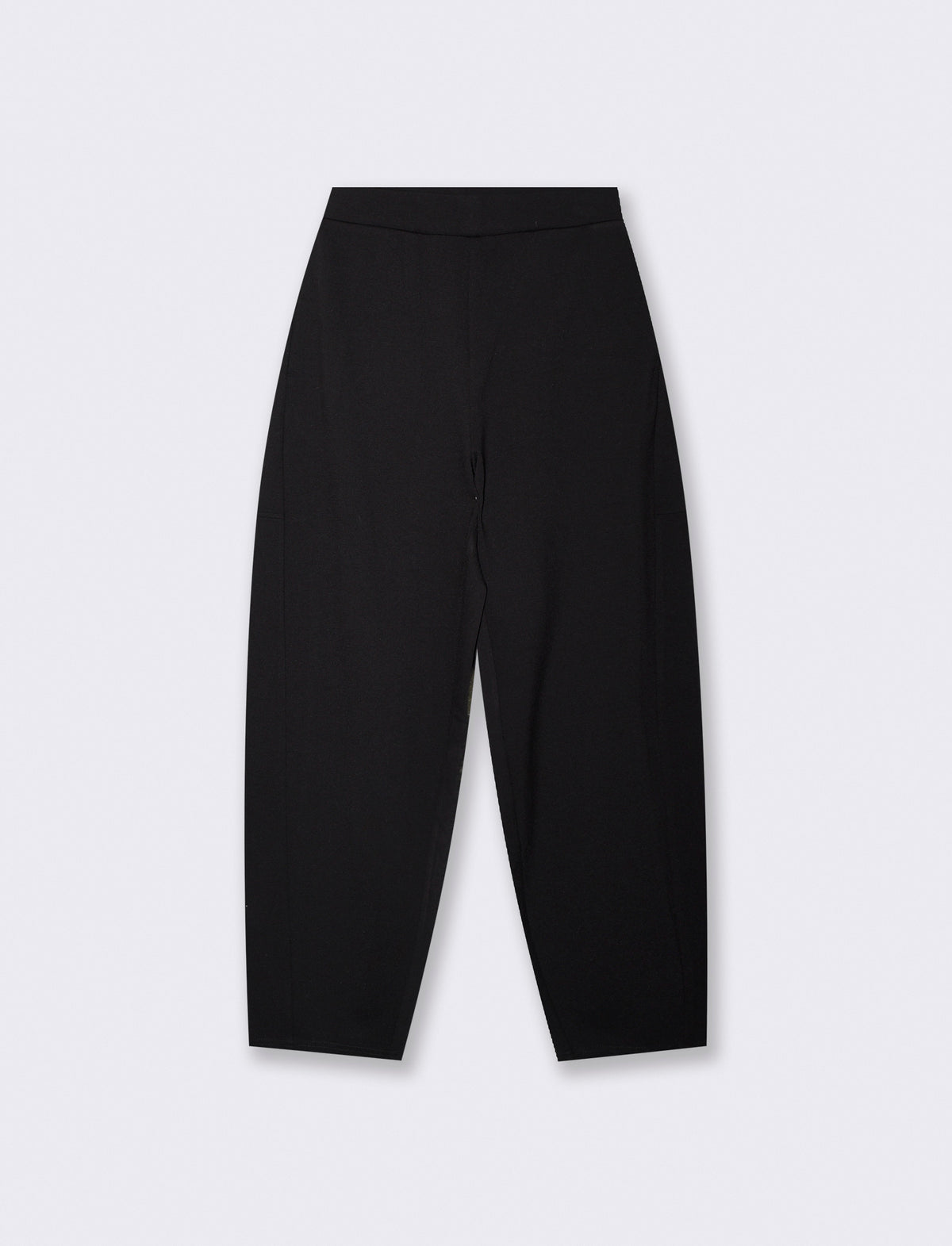 Elastic Waist Pants with Side Pockets - Black