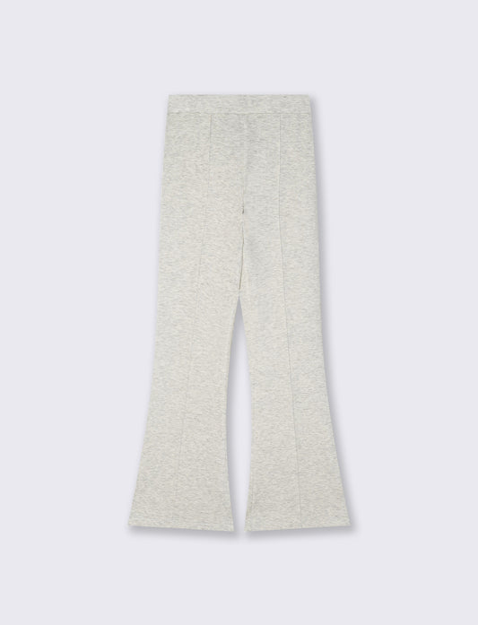 Leggings a zampa con elastico in vita - Grigio mel.