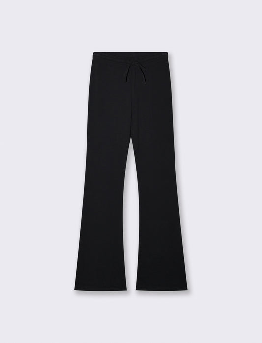 Fitness flare pants with drawstring waist - Black