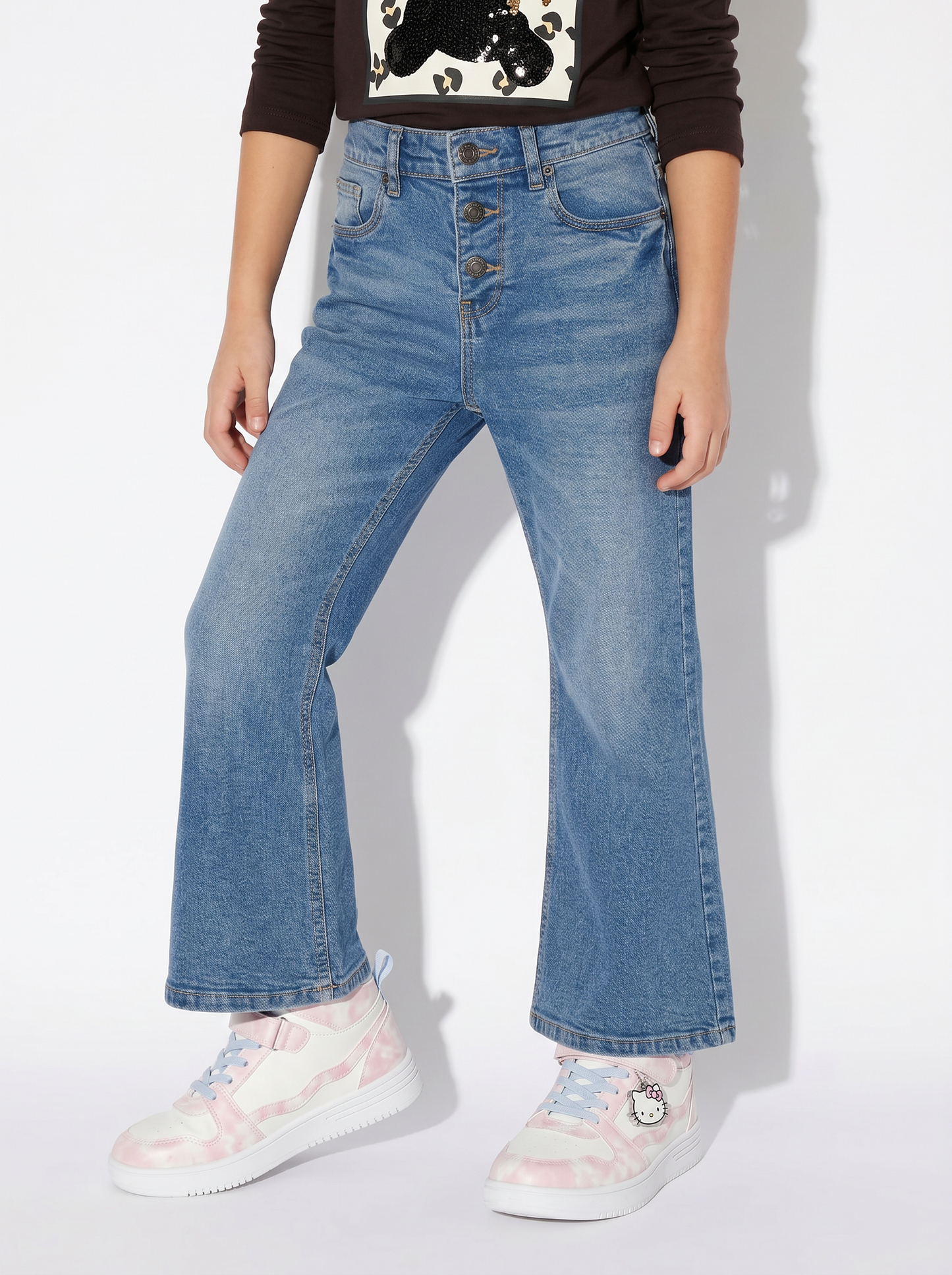 Jeans flare fit in denim elastico cinque tasche - Denim