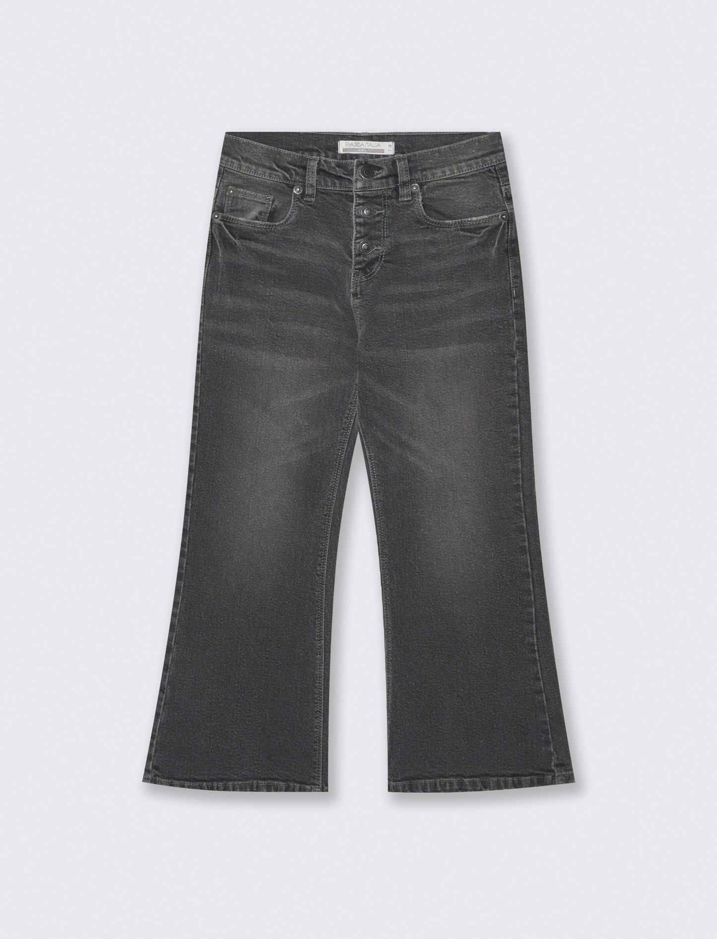 Flare fit jeans in stretch denim with five pockets - Grey