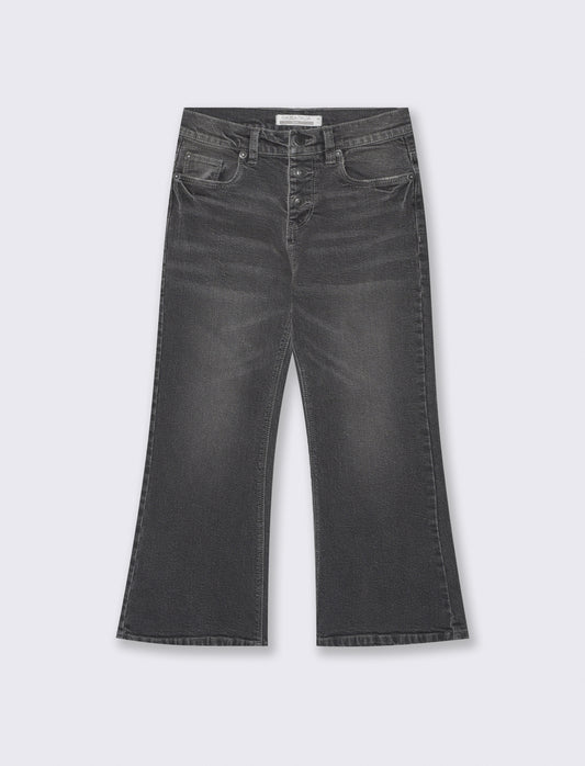 Jeans flare fit in denim elastico cinque tasche - Grigio scuro
