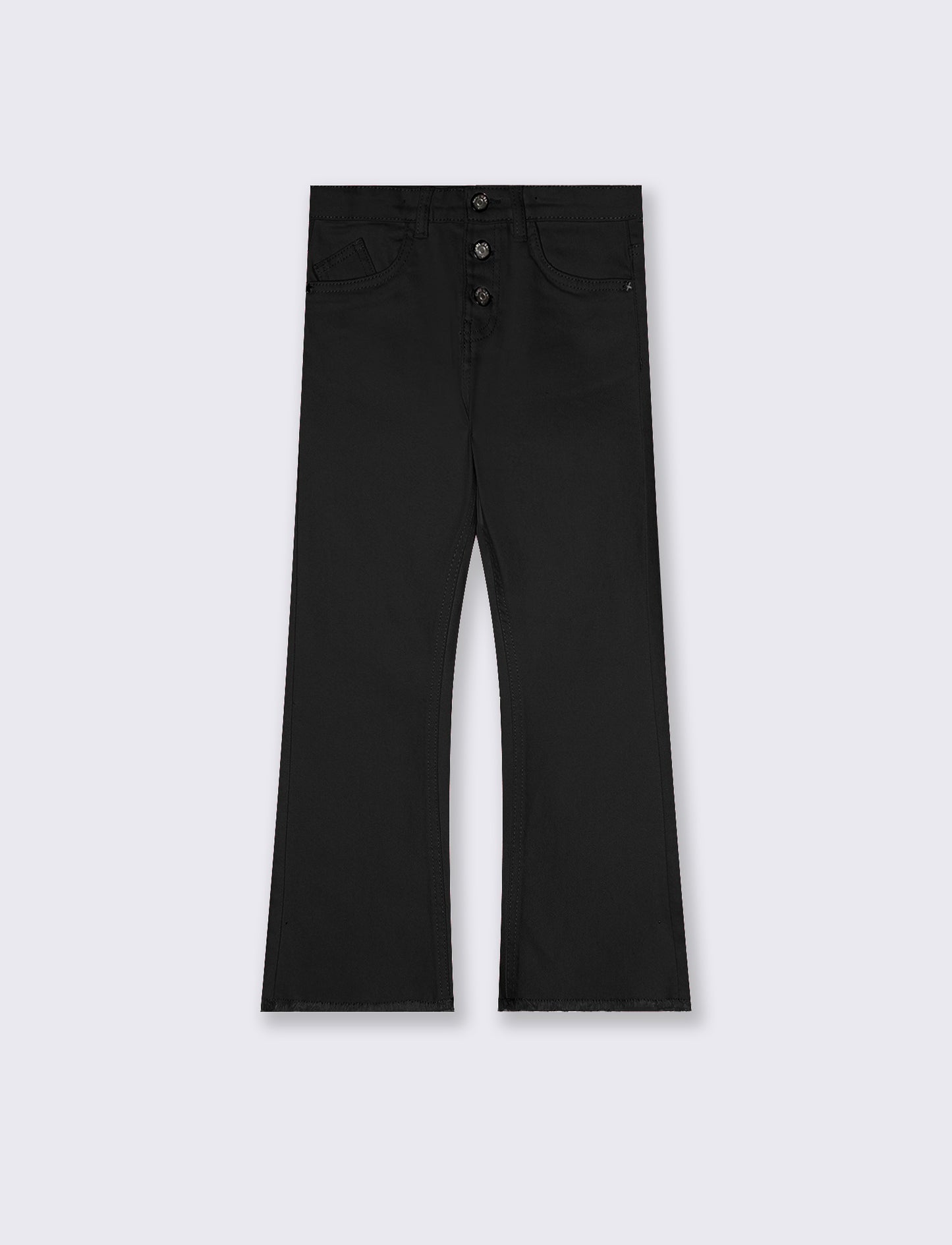 Pantaloni flare in cotone elastico comodi - Nero