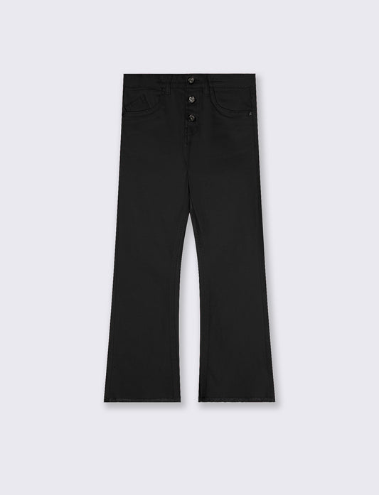 Pantaloni flare in cotone elastico comodi - Nero