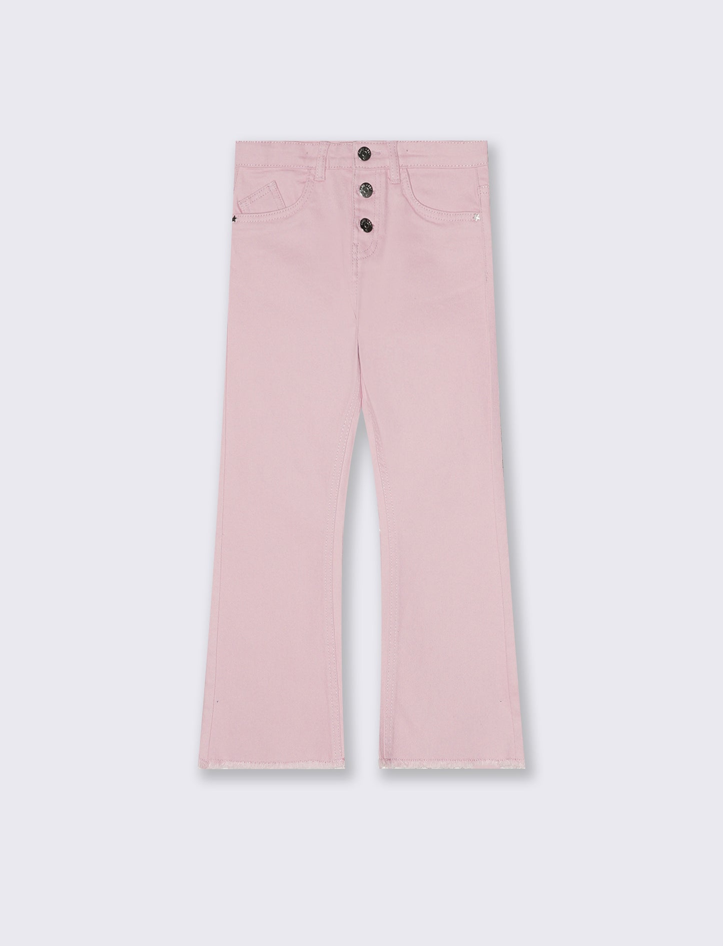 Pantaloni flare in cotone elastico comodi - Rosa polvere