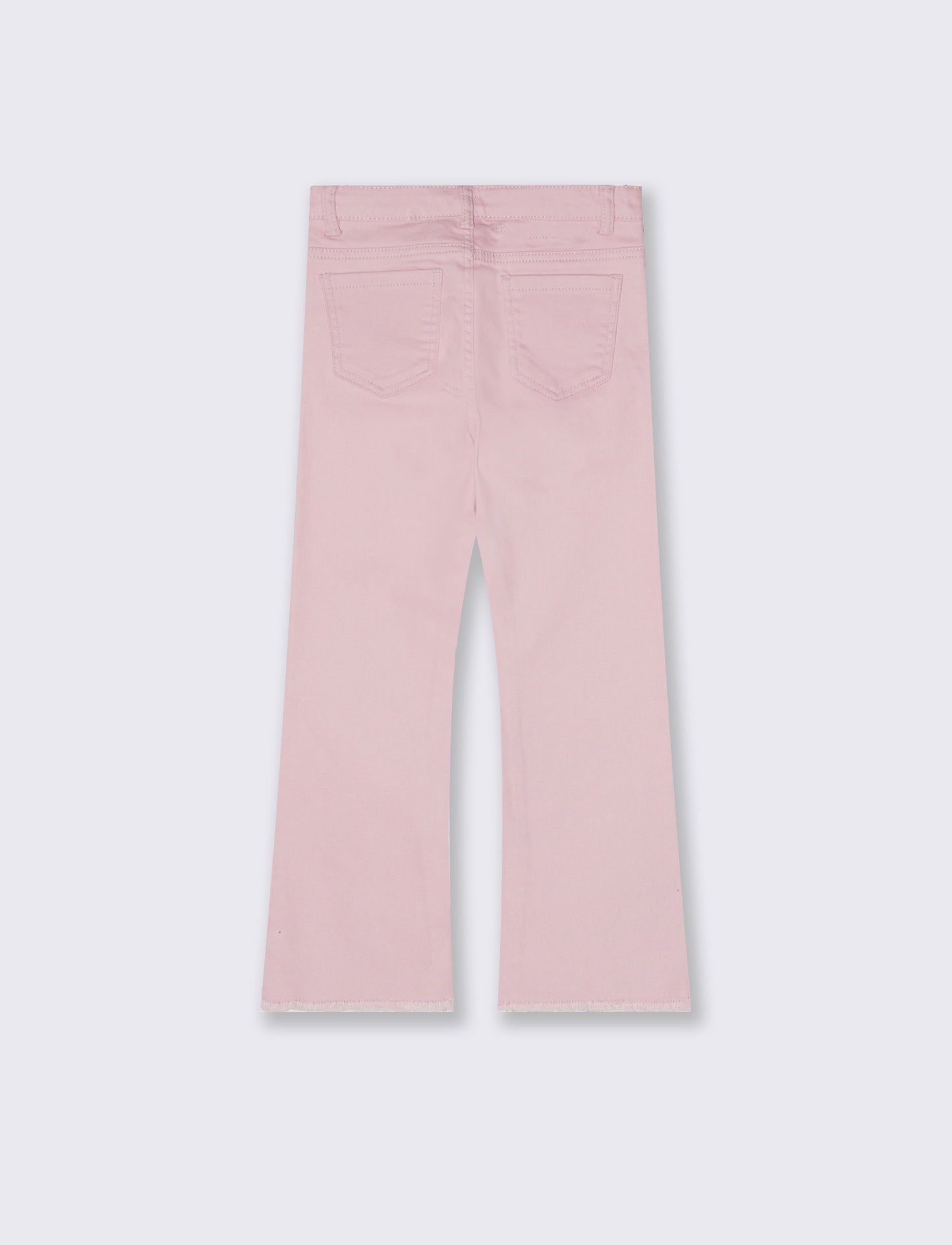 Pantaloni flare in cotone elastico comodi - Rosa polvere