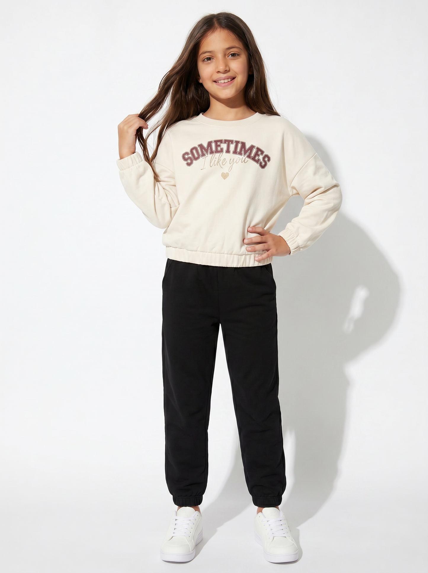 Tuta da bambina comoda e alla moda - Beige