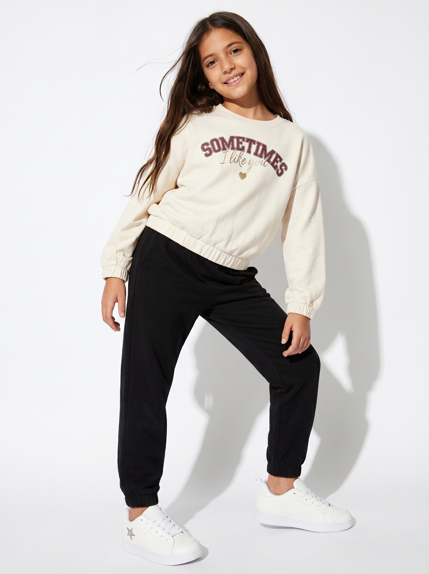 Tuta da bambina comoda e alla moda - Beige