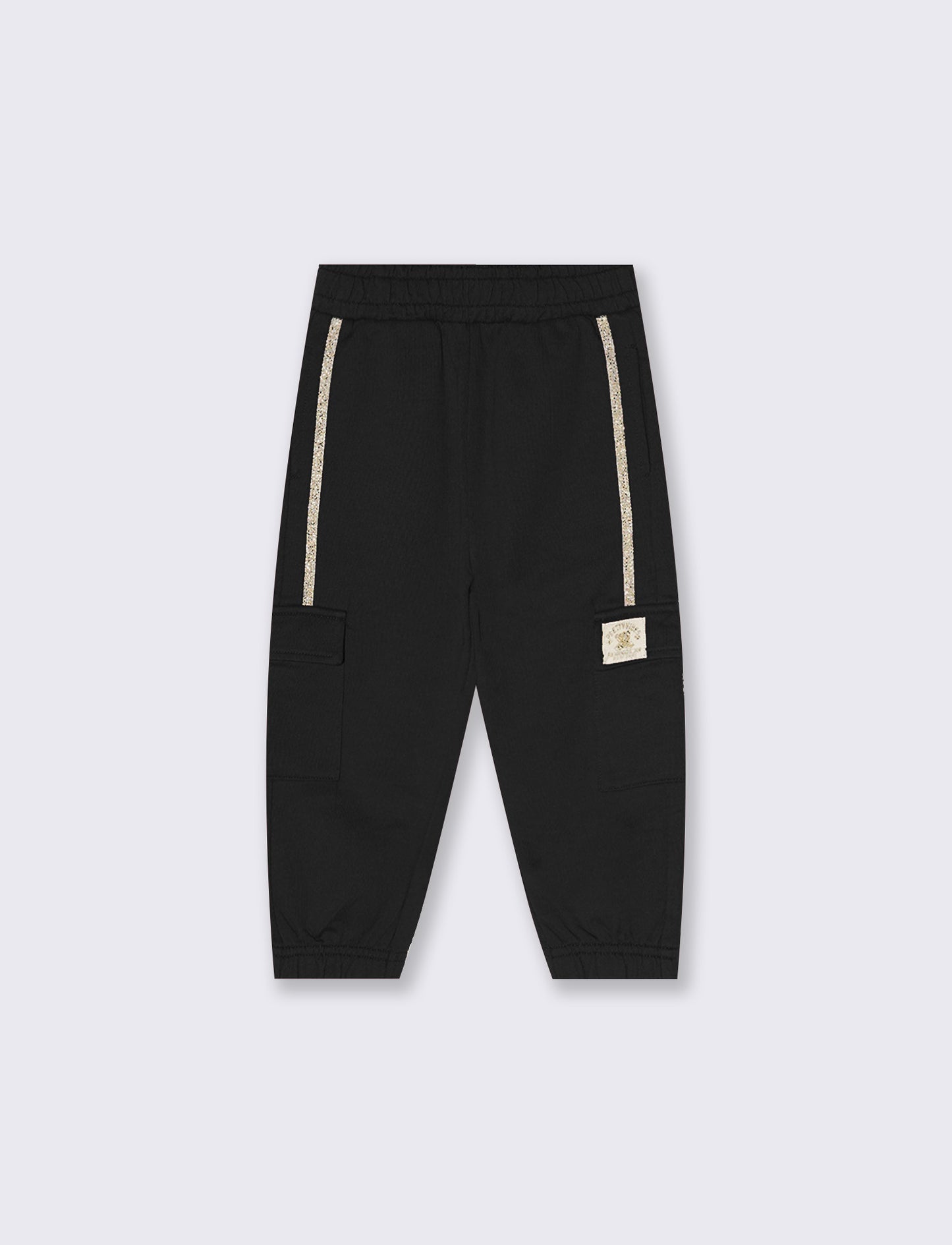 Cotton pants with pockets and drawstring - Black
