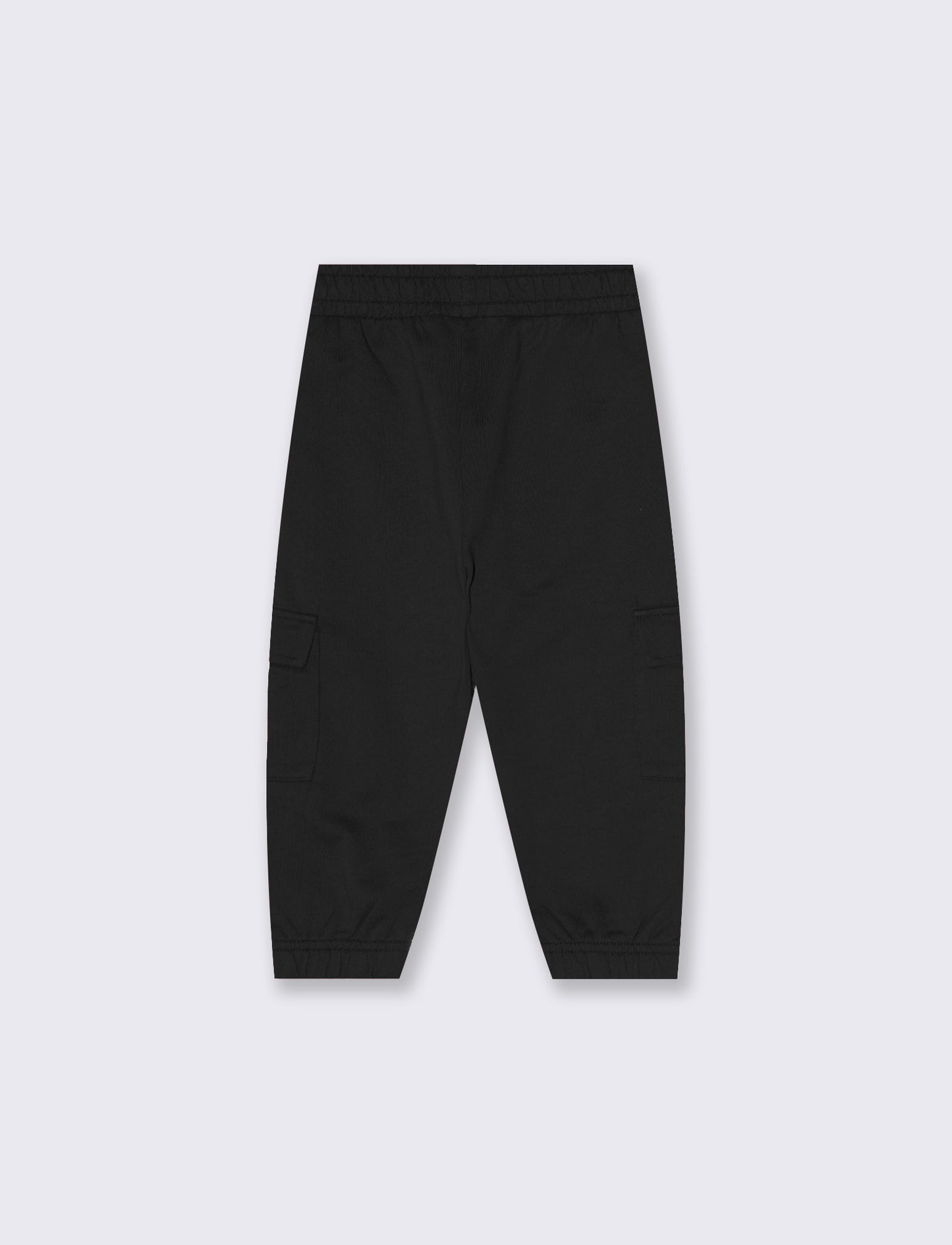 Cotton pants with pockets and drawstring - Black