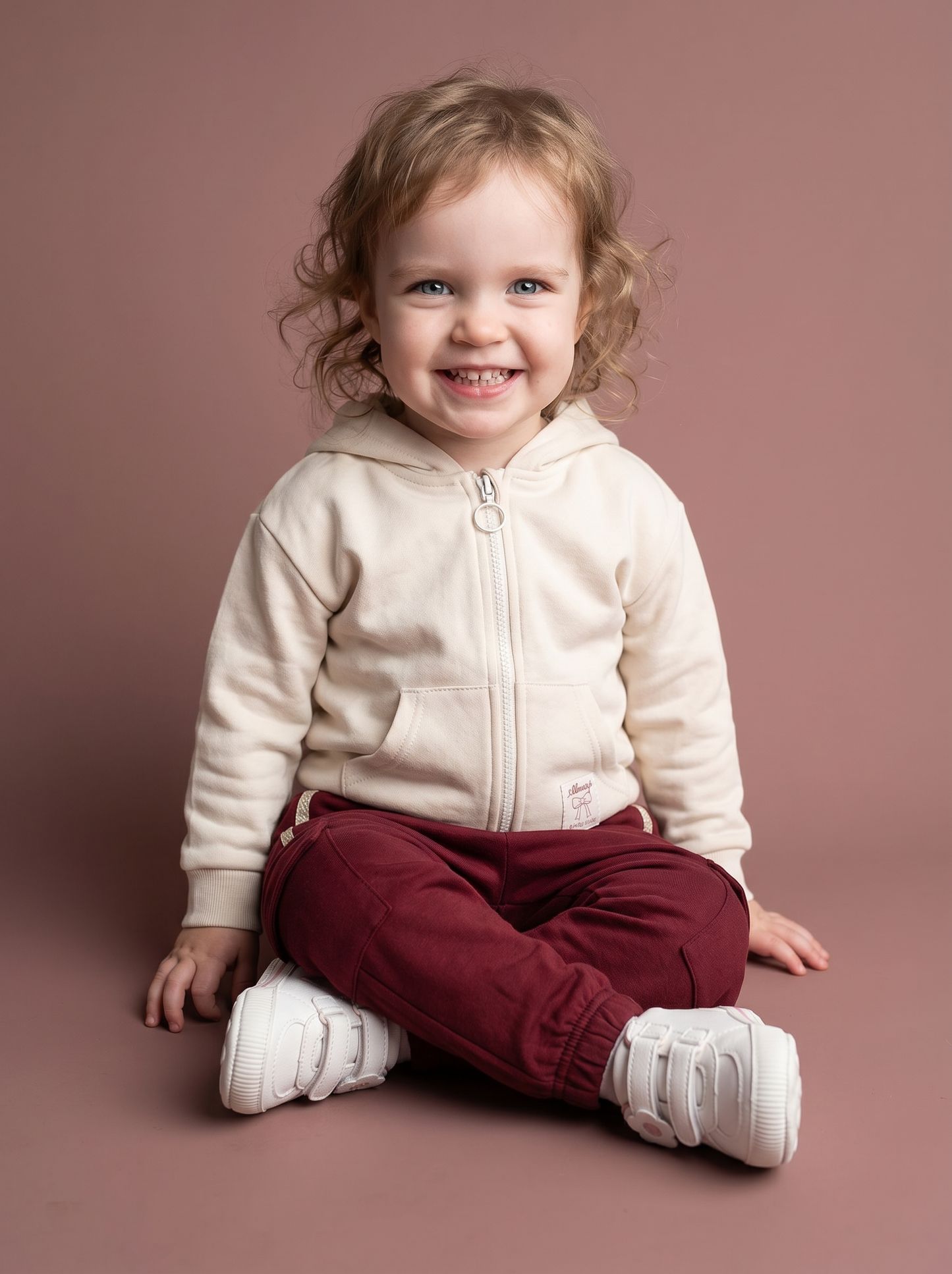 Pantaloni in cotone con tasconi e laccio - Bordeaux