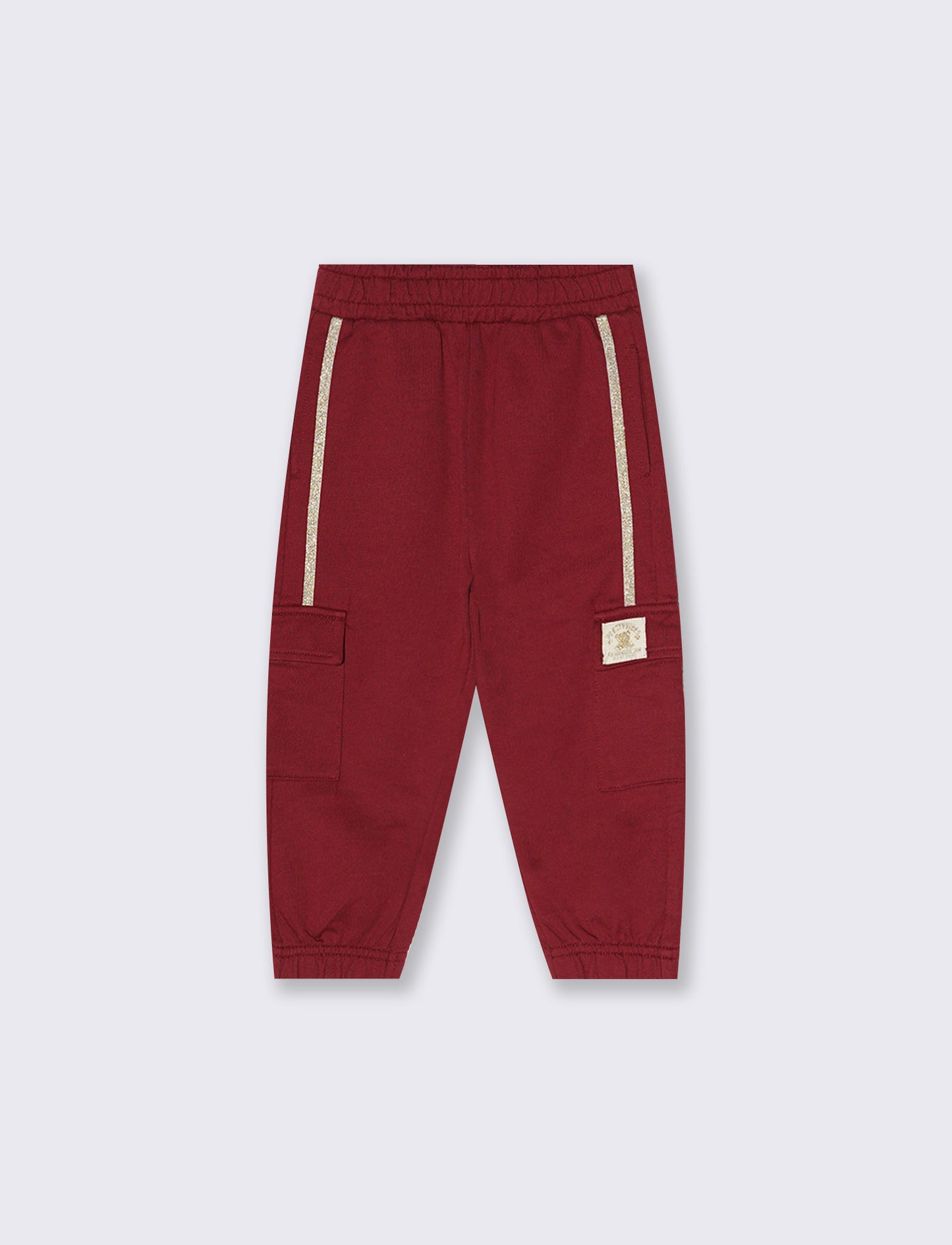 Pantaloni in cotone con tasconi e laccio - Bordeaux