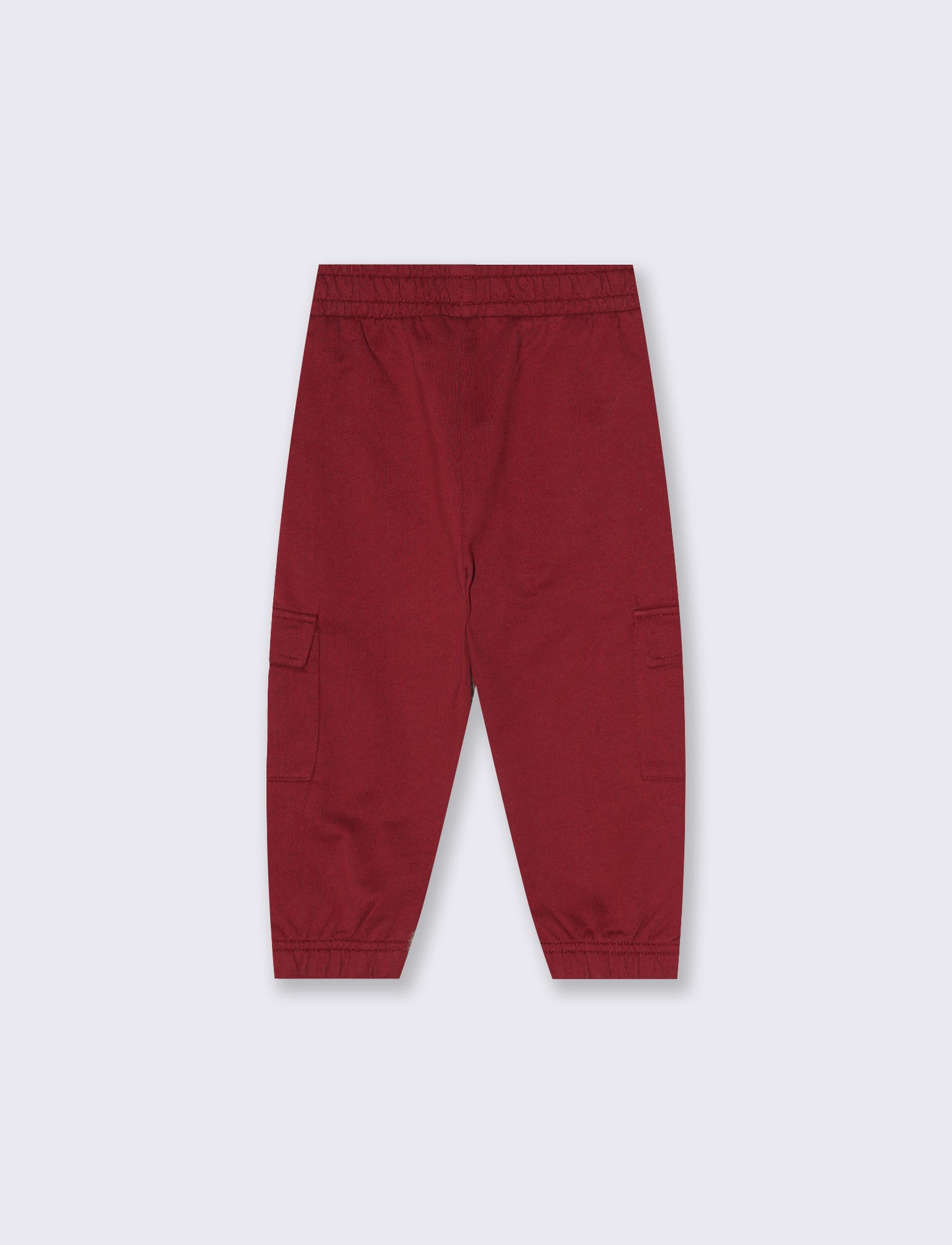 Pantaloni in cotone con tasconi e laccio - Bordeaux