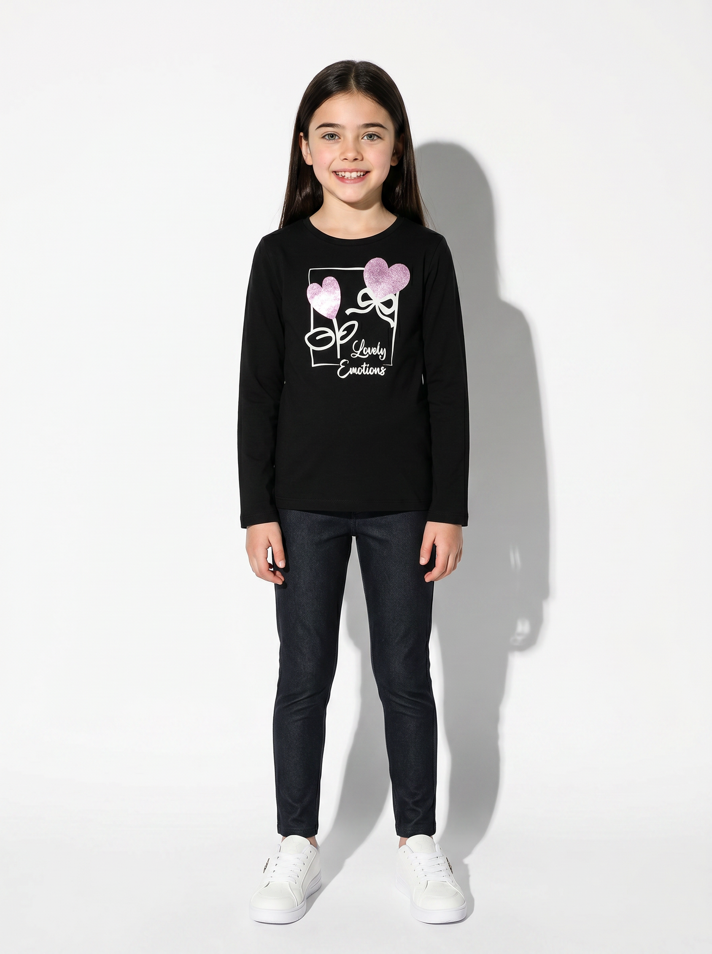 Denim leggings in stretchy cotton - Black