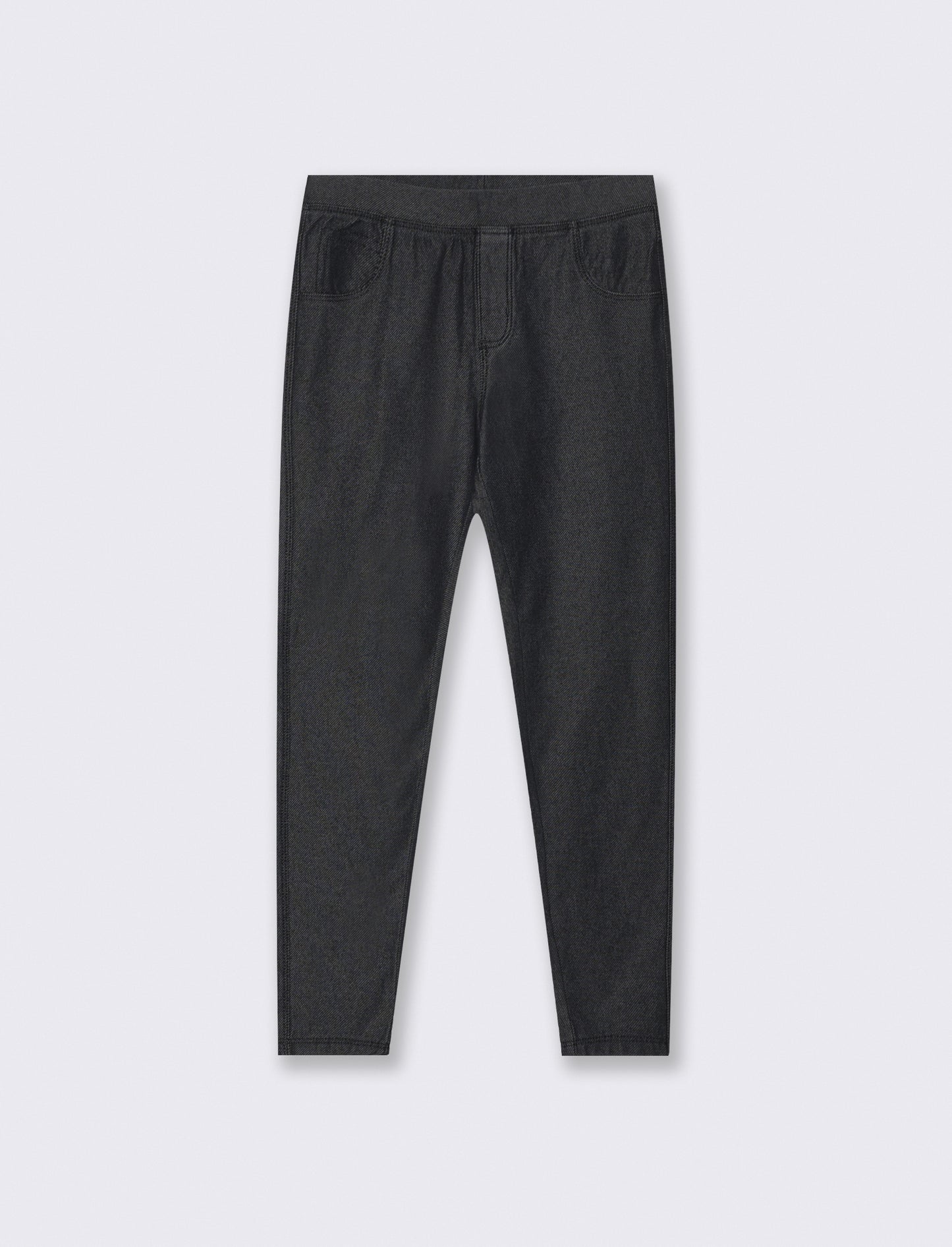 Denim leggings in stretchy cotton - Black
