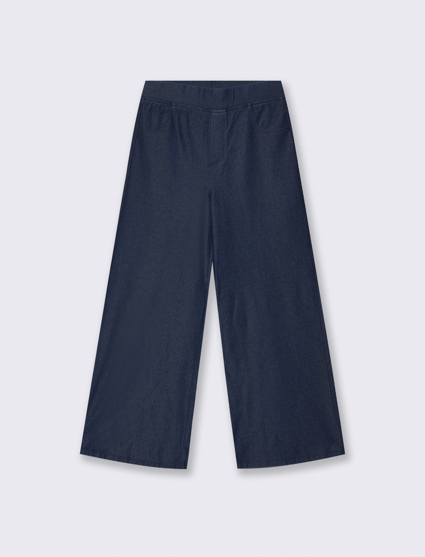 Wide Leg Joggers in Stretch Denim - Blue