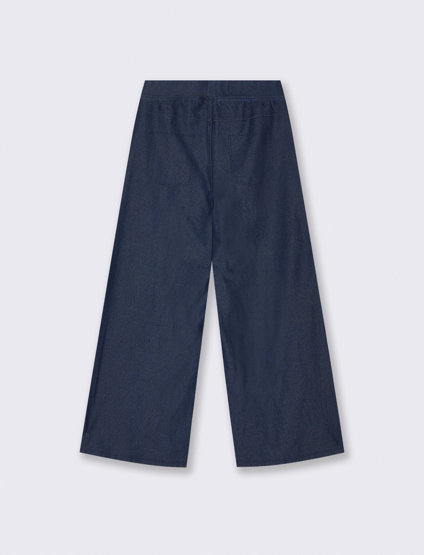 Wide Leg Joggers in Stretch Denim - Blue