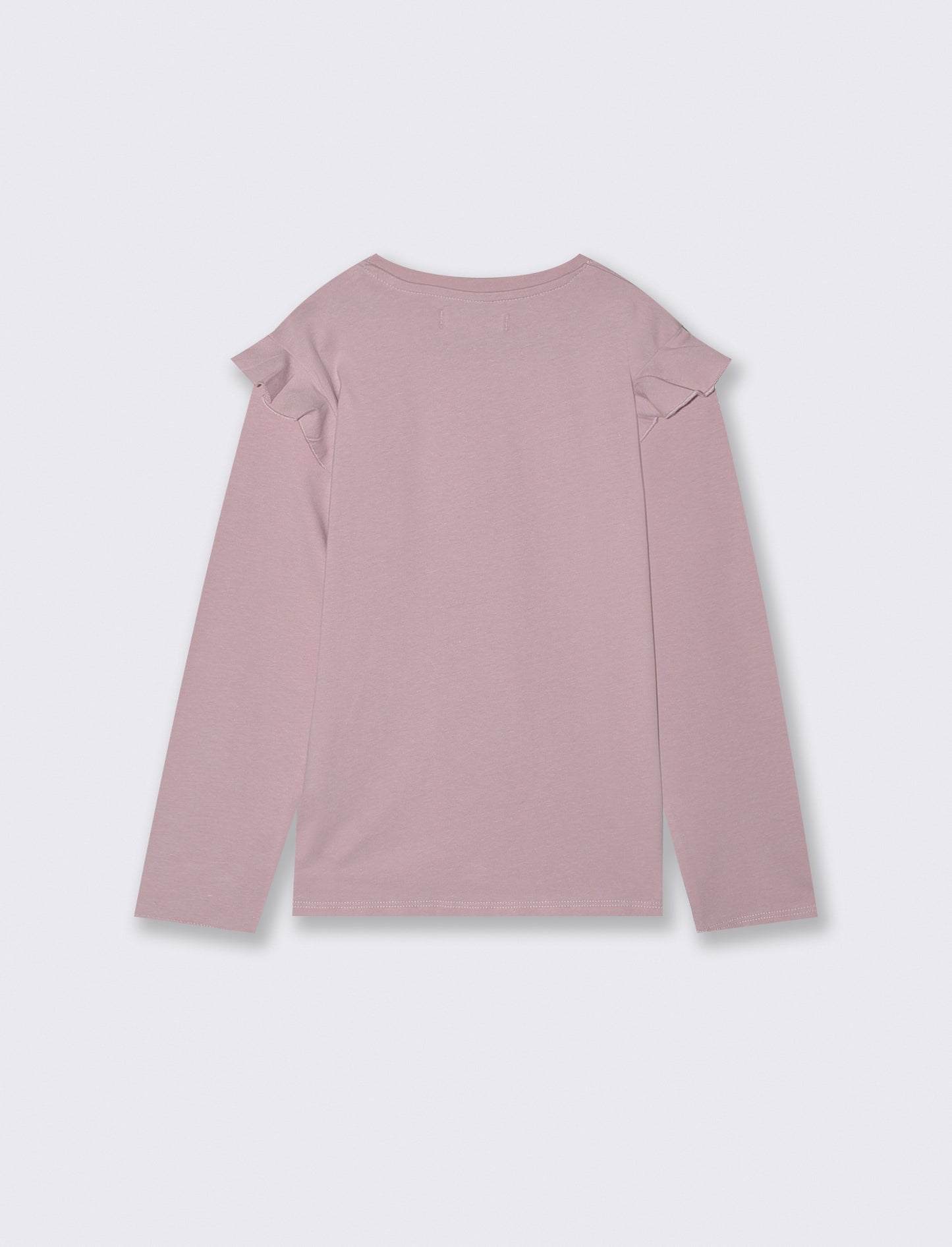T-shirt lunga con rouches e stampa vivace - Rosa polvere