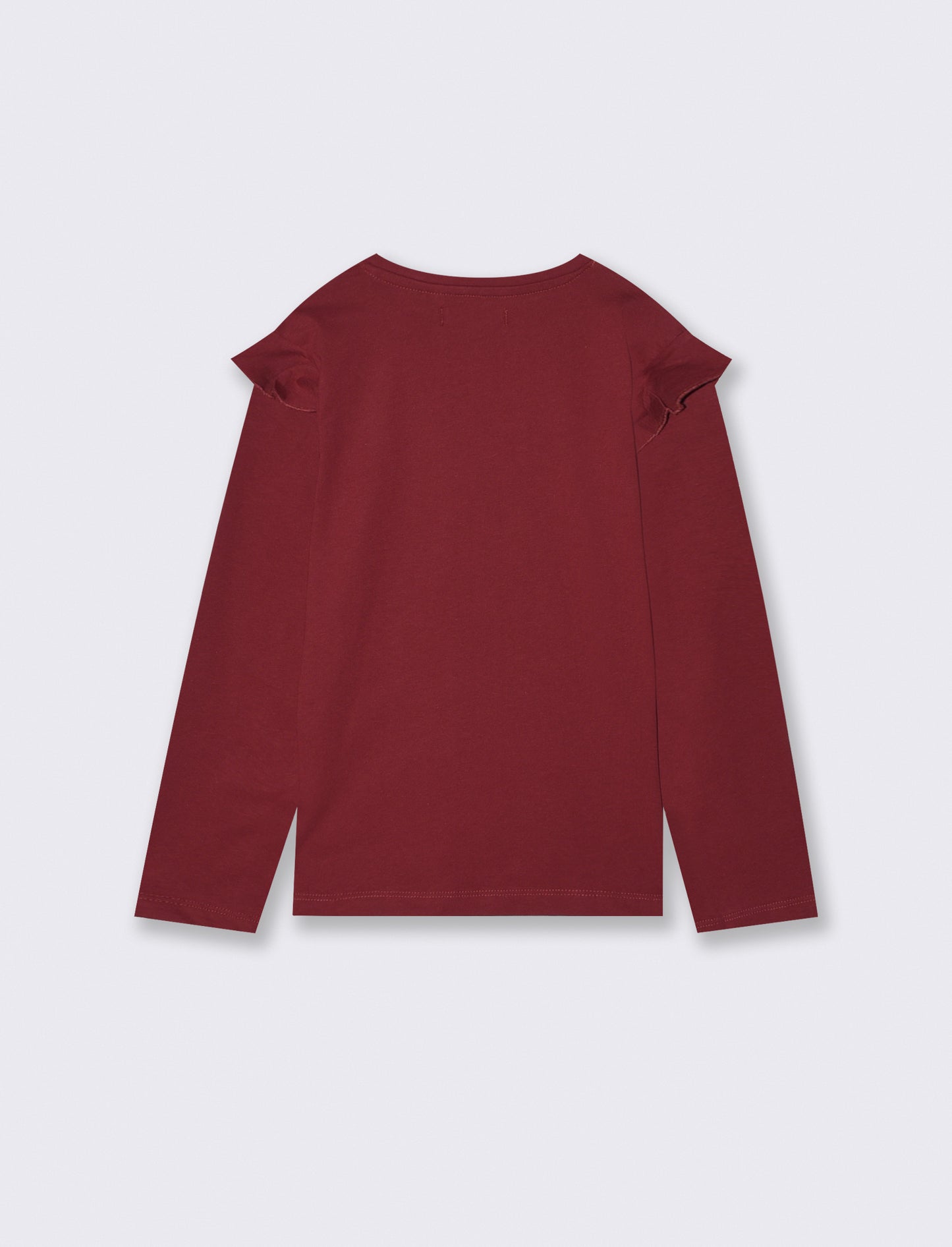 T-shirt lunga con rouches e stampa vivace - Bordeaux