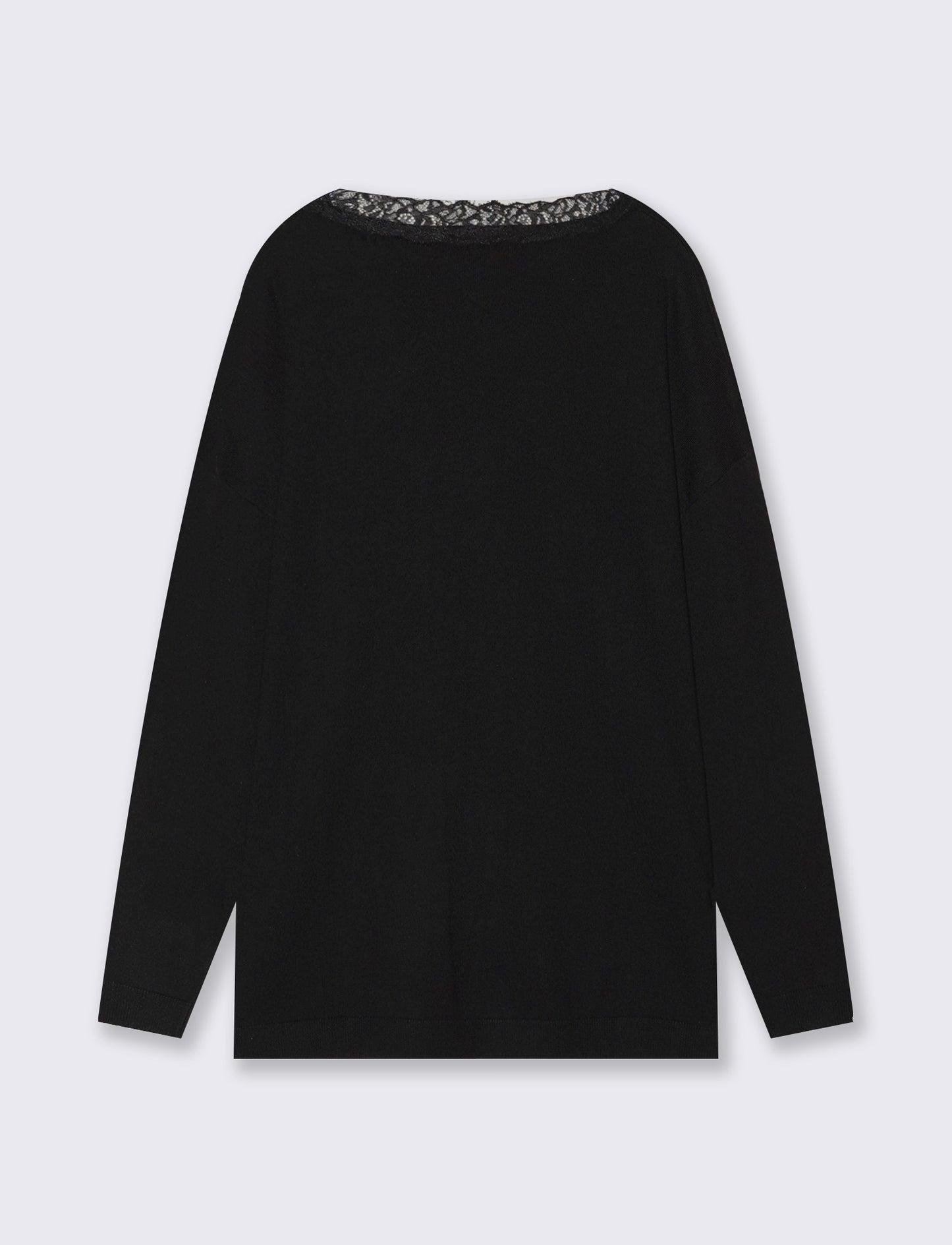Maglia over con scollo a V - Nero