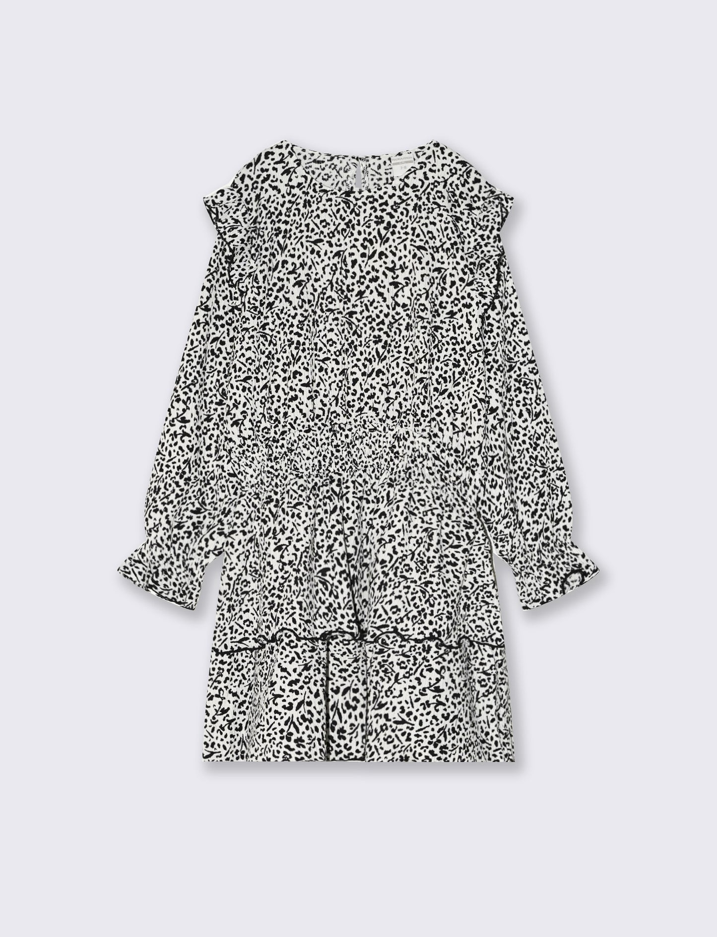 Girls' Dress in Crinkled Fabric - Multicolor