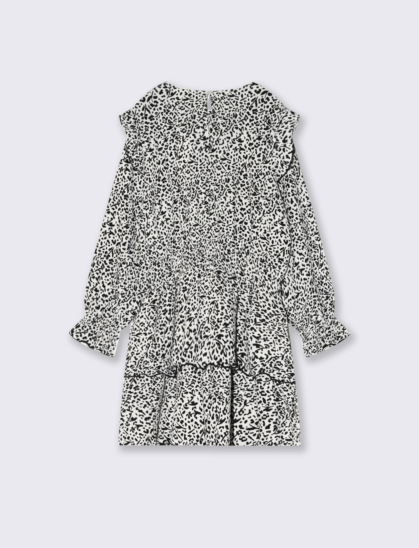 Girls' Dress in Crinkled Fabric - Multicolor