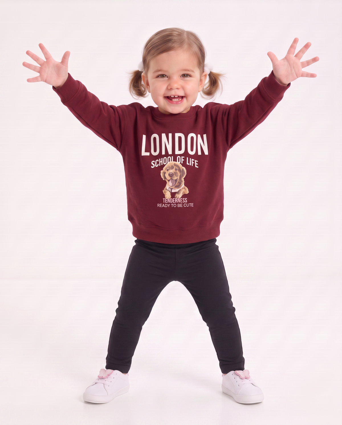 Casual crewneck sweatshirt with unique prints - Red