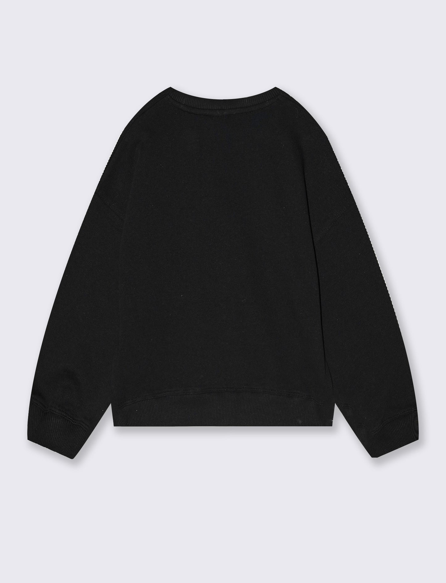 Felpa girocollo casual con stampe uniche - Nero