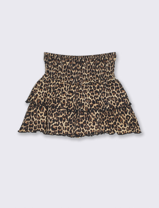 Gonna da bambina in tessuto increspato - Leopardato