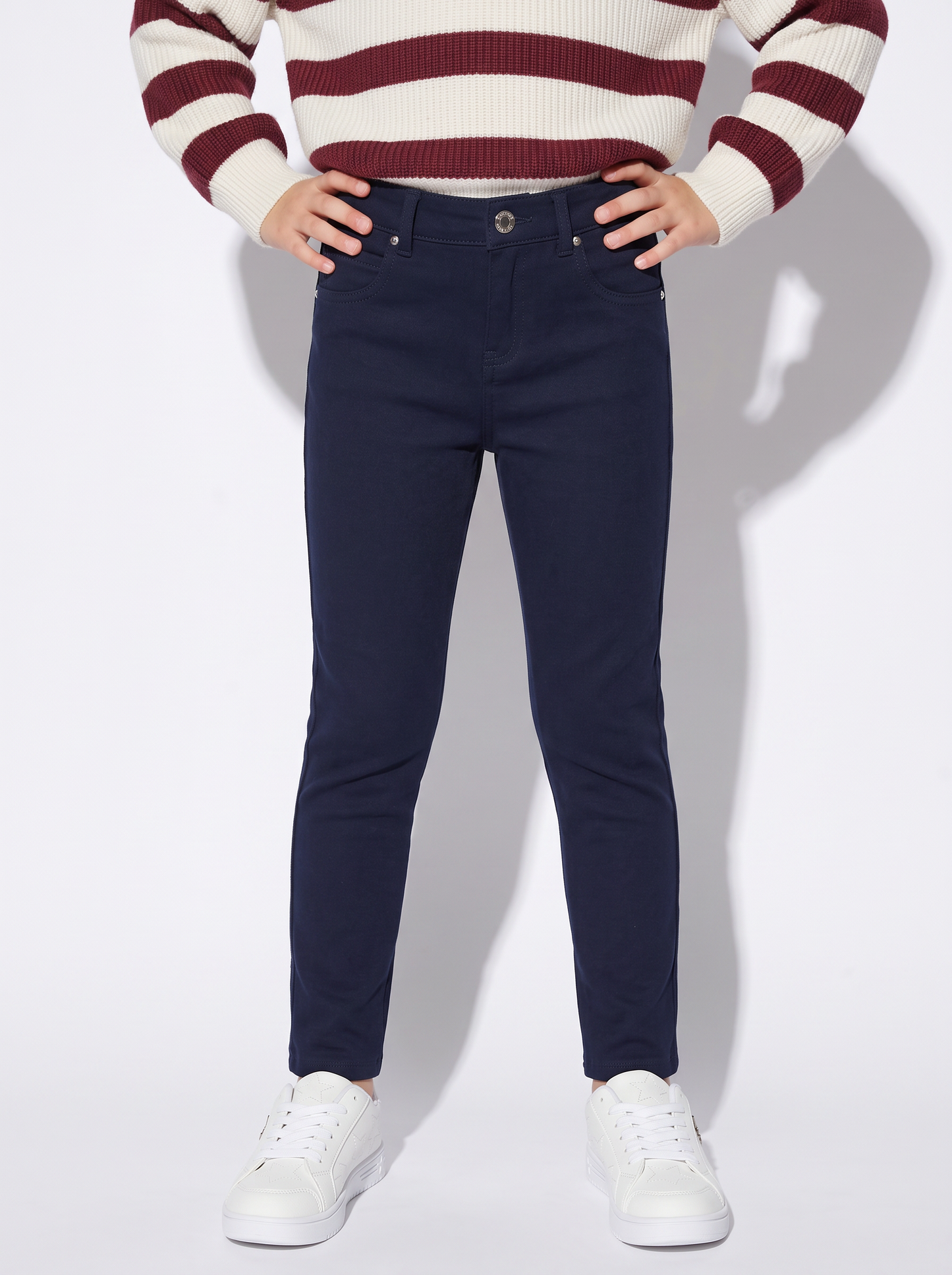 French Terry Skinny Pants - Blue