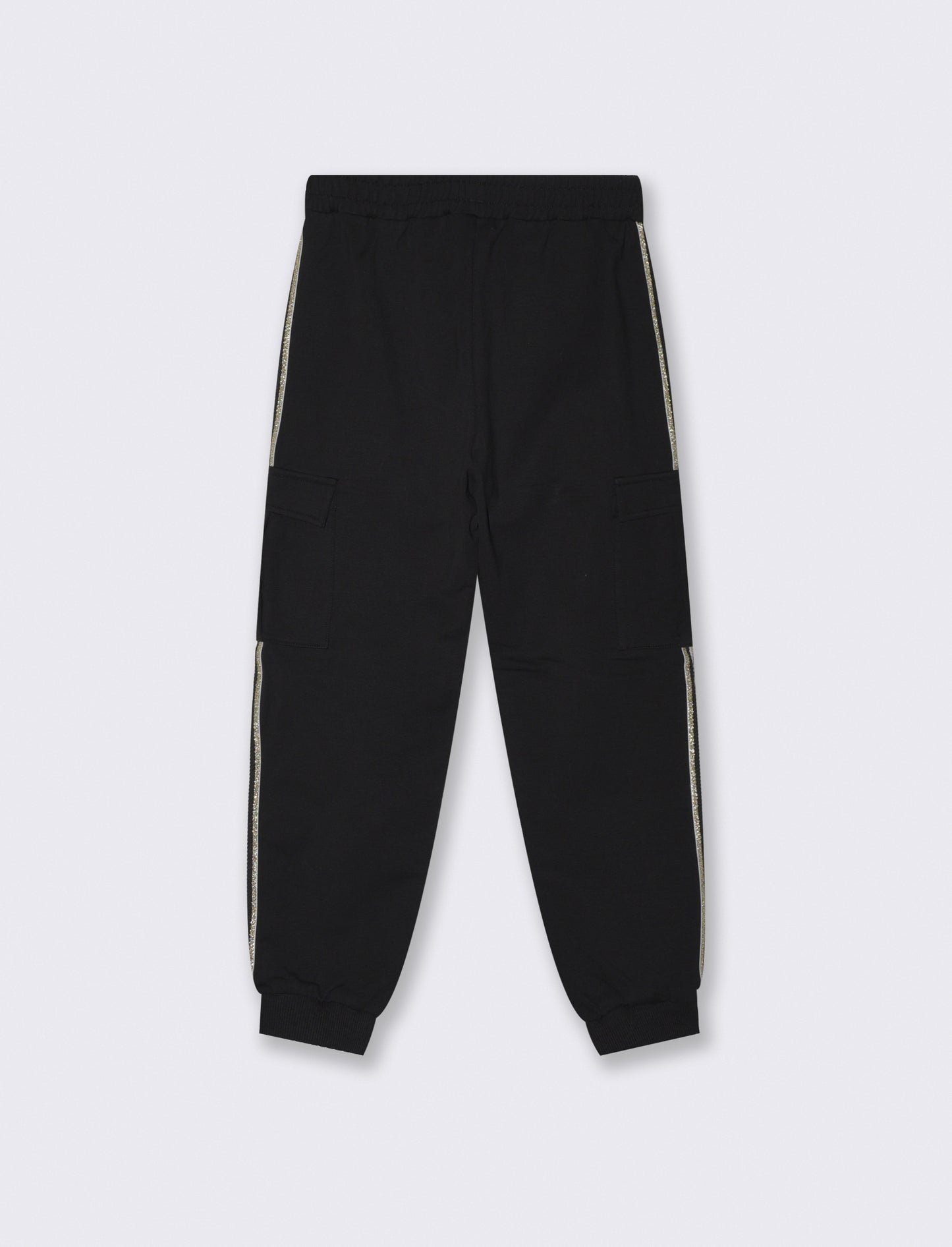 Metallic tape cargo joggers - Black