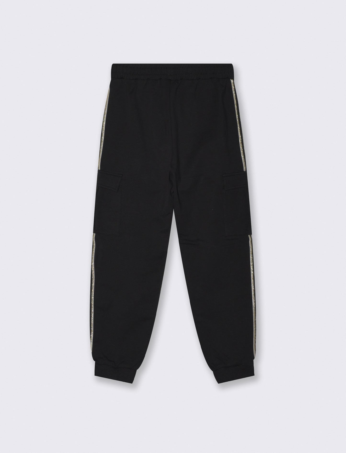 Metallic tape cargo joggers - Black