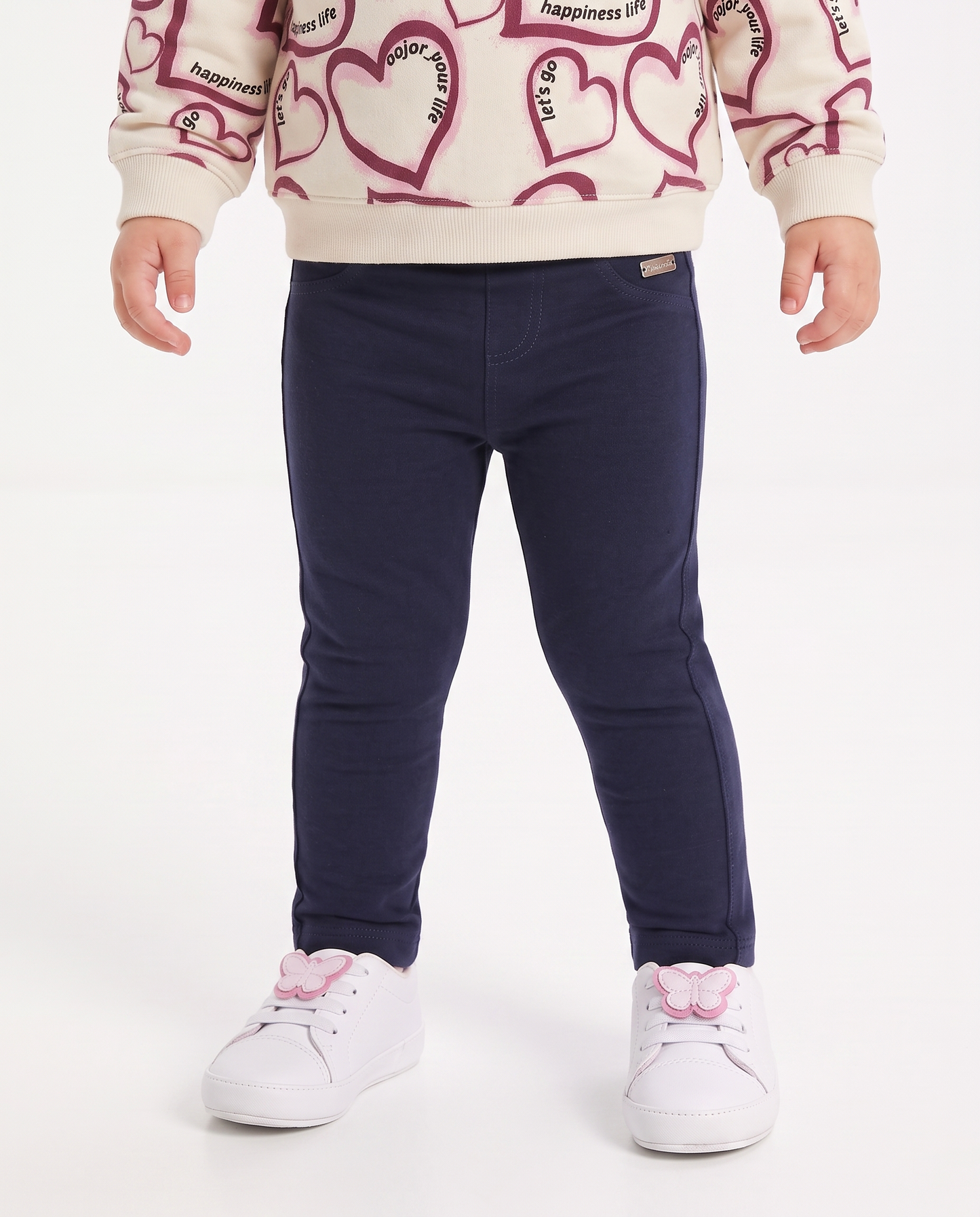 Leggings in felpa elastica con tasche - Blu