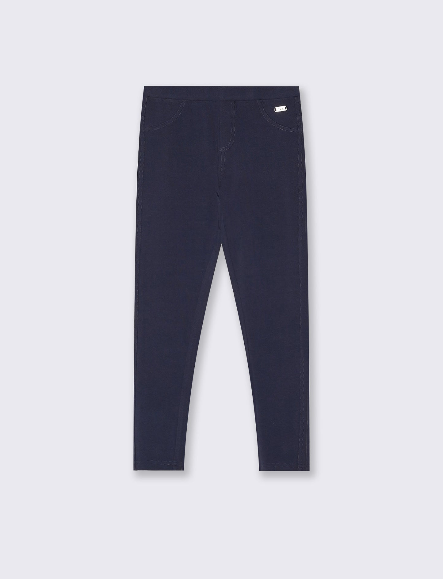 Leggings in felpa elastica con tasche - Blu