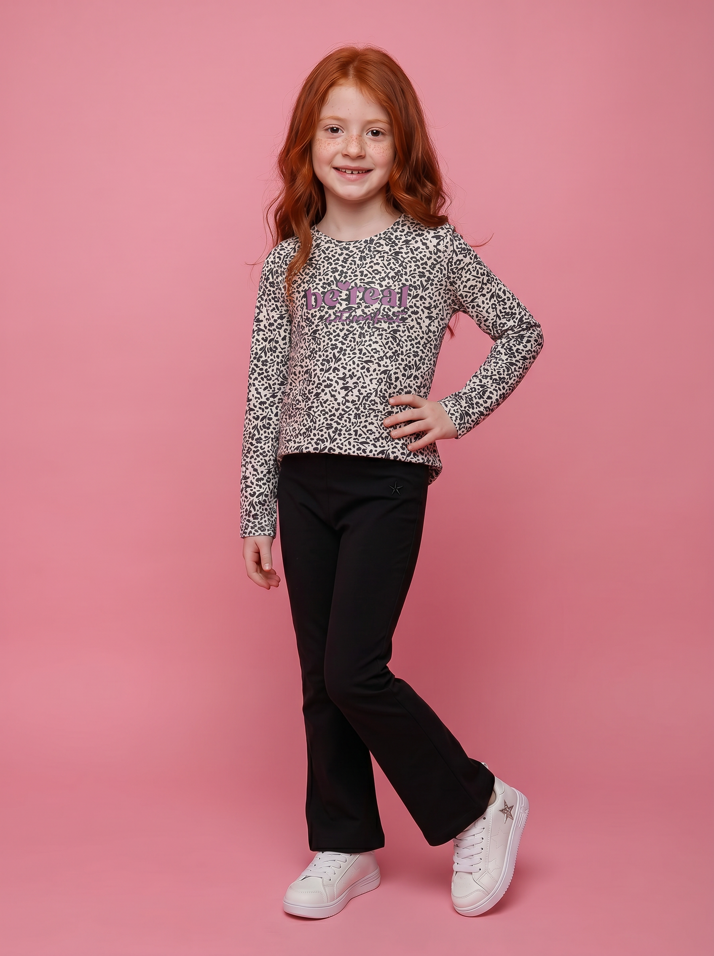 Long sleeve T-shirt with glossy print - Multicolor