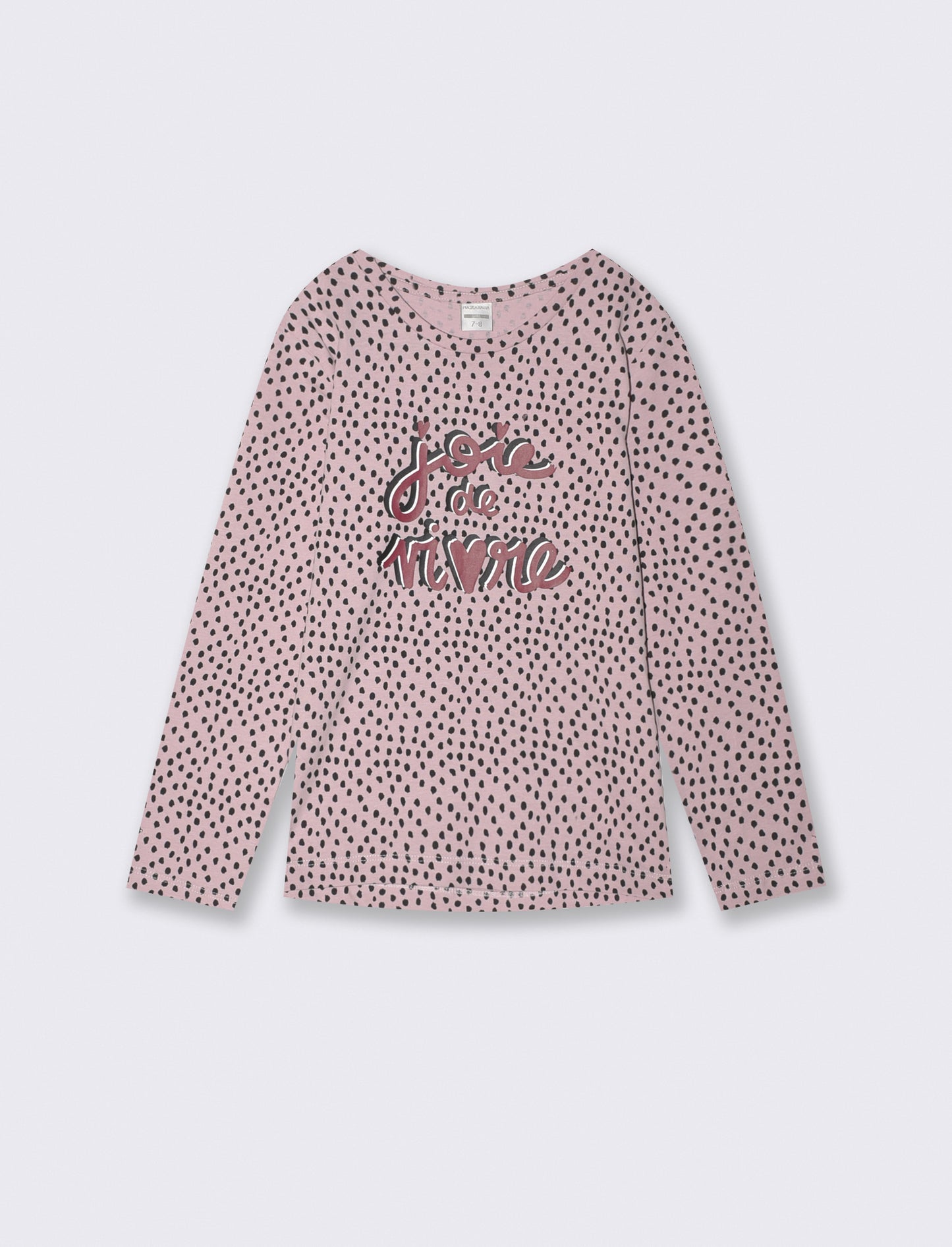 Long sleeve T-shirt with glossy print - Pink