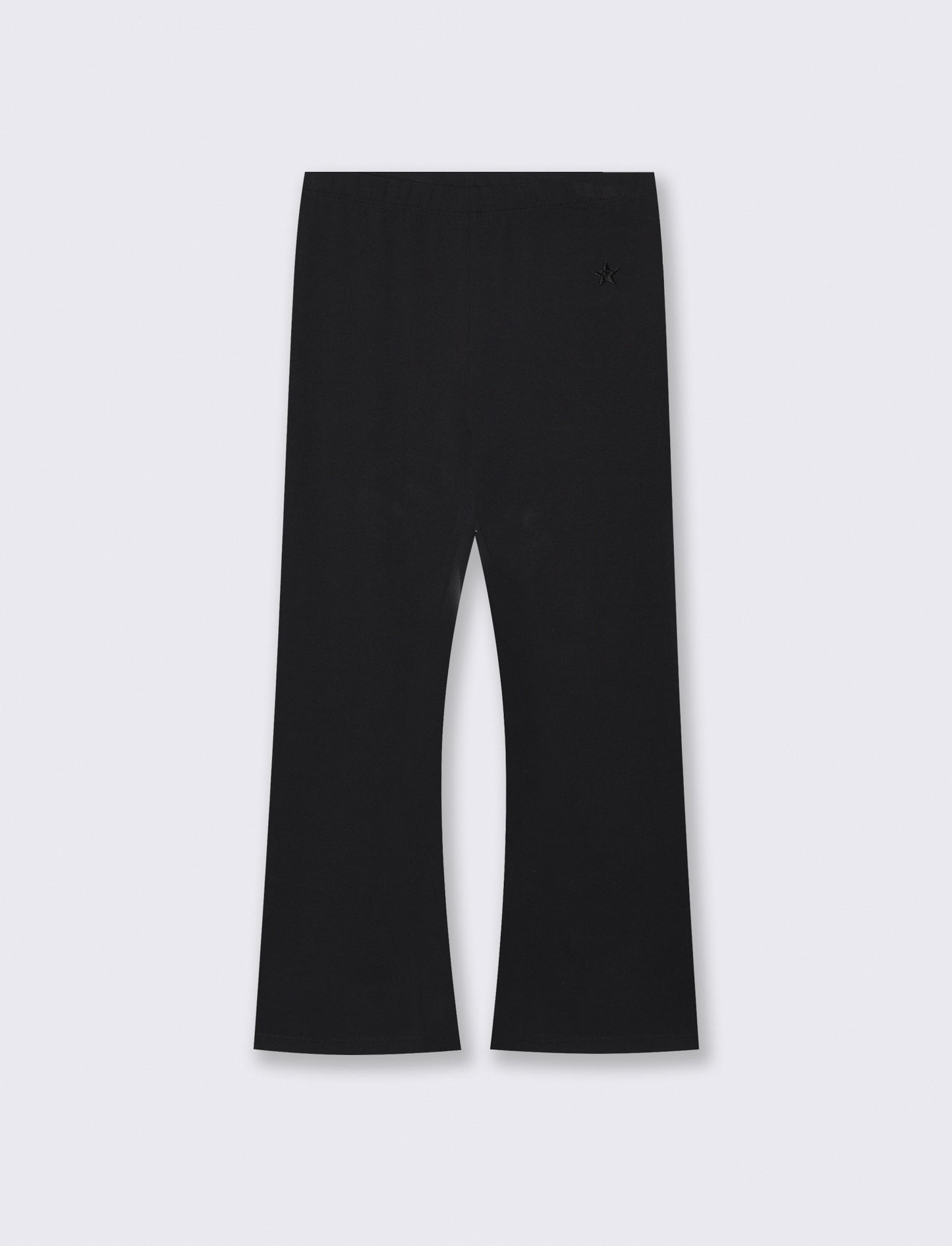 Leggings in cotone elasticizzato a zampa - Nero