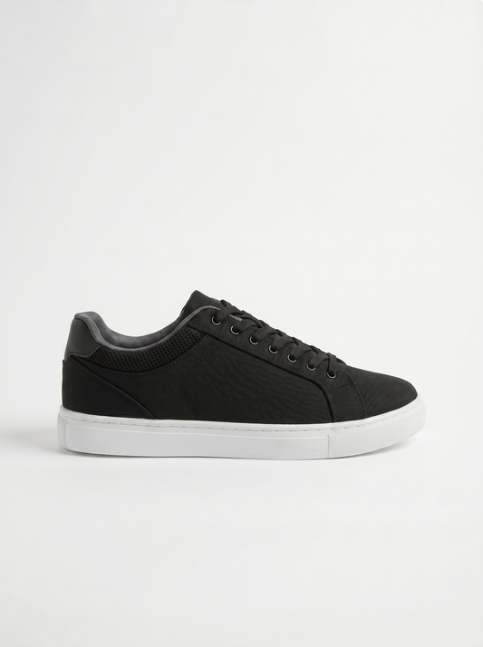 Sneakers uomo con fodera a contrasto - Nero