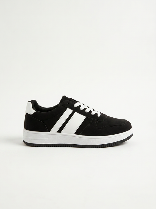 Sneakers da uomo con inserti bianchi - Nero