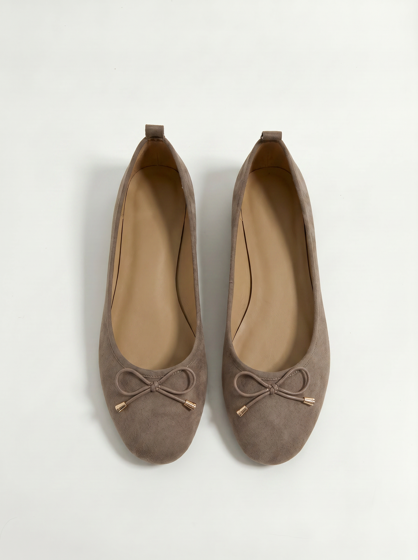 Ballerina da in poliuretano con fiocco - Grigio tortora