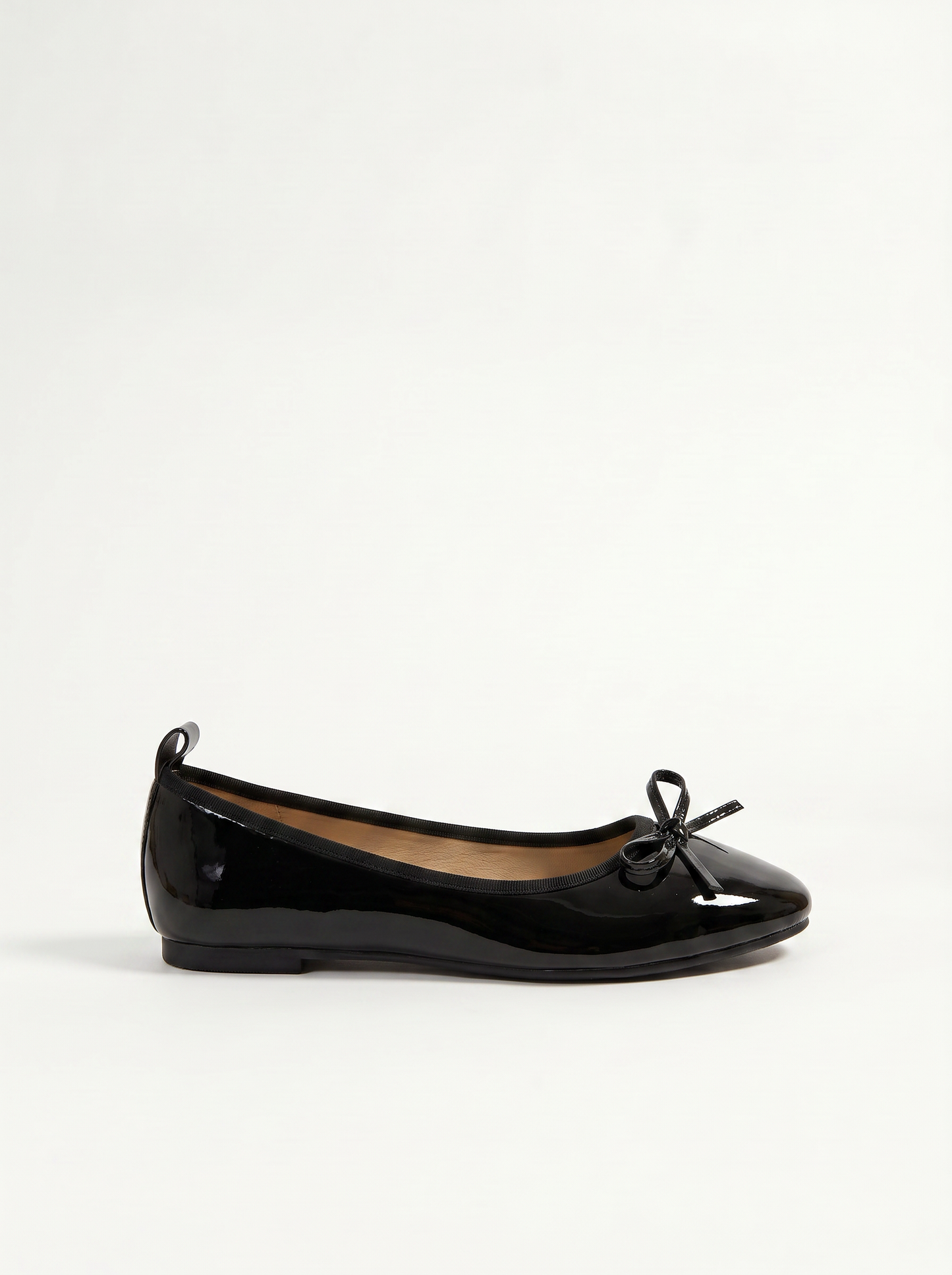 Black patent ballerina with bow - Black
