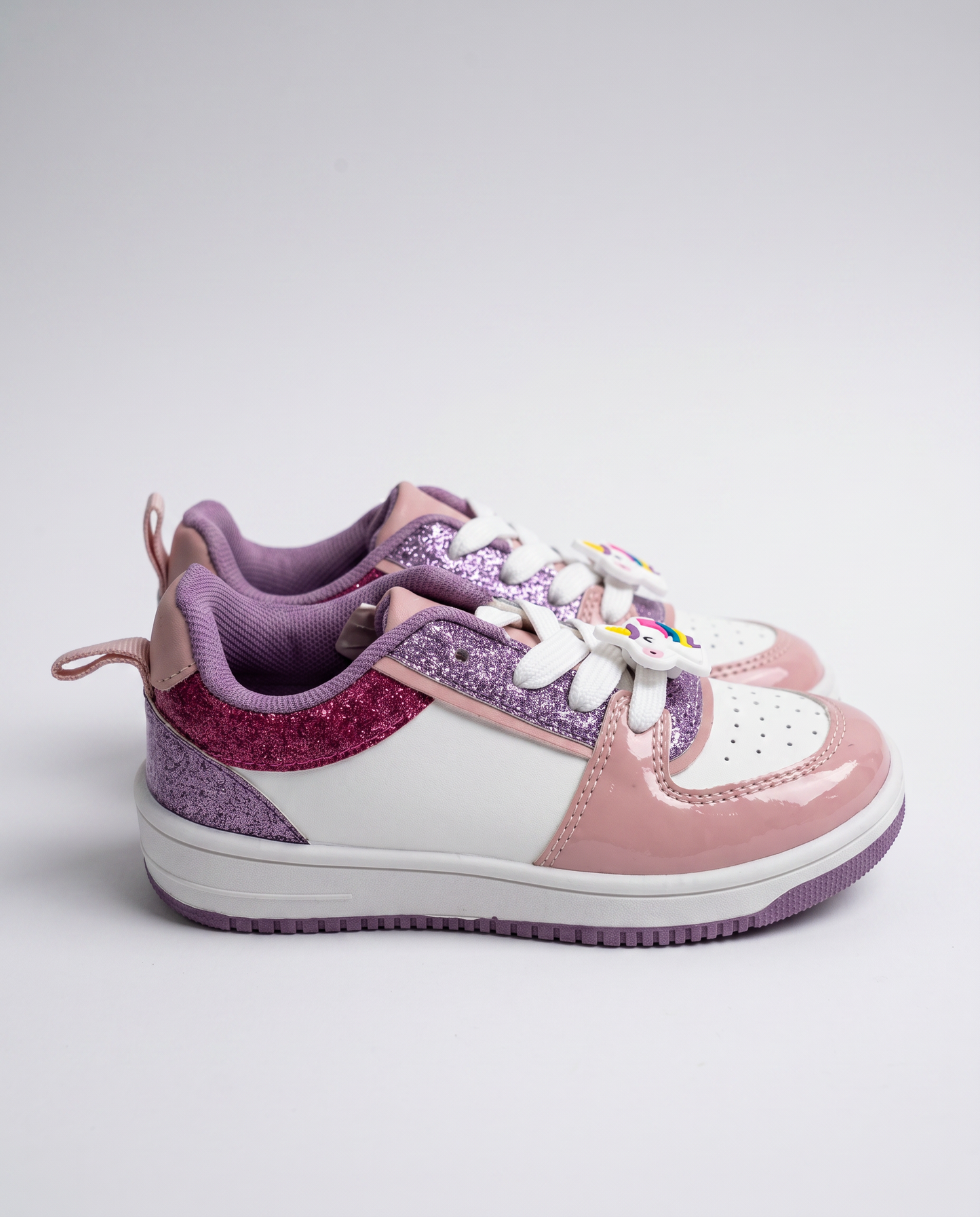 Sneakers multicolor con unicorno per bambina - Bianco