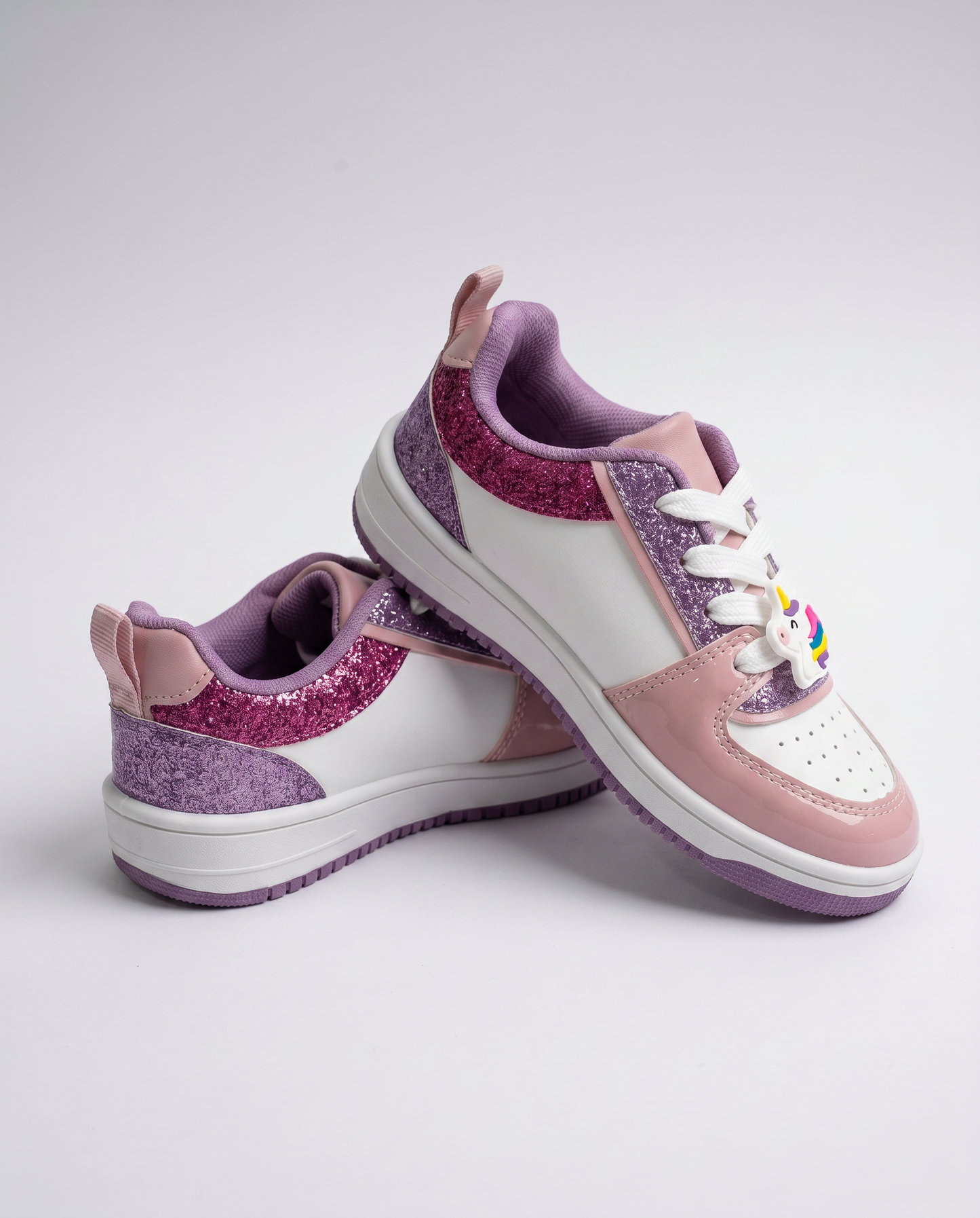 Sneakers multicolor con unicorno per bambina - Bianco
